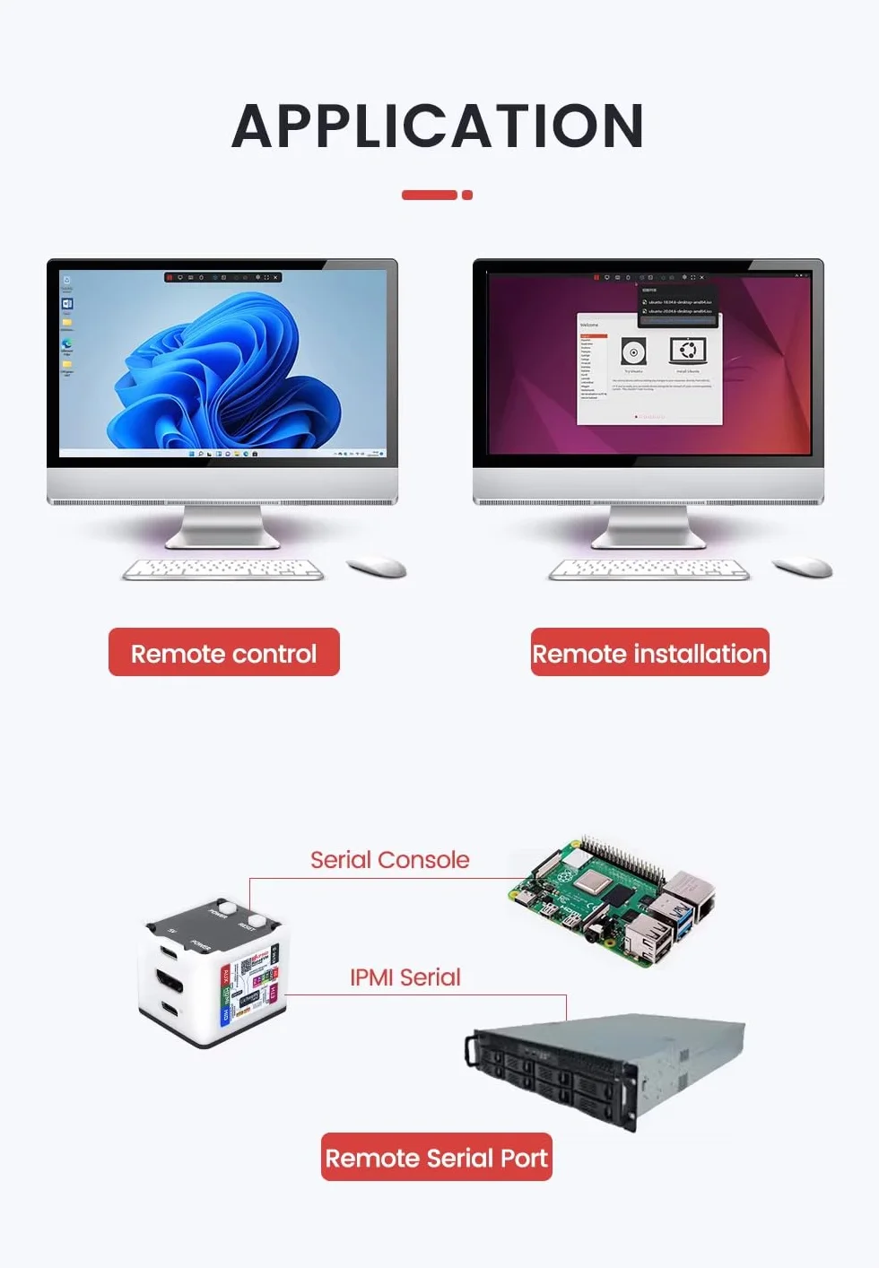 Sipeed NanoKVM Mini Remote Control Server, 1TOPS NPU 1GHz C906 RISC-V Linux Single Board Computer, 100M Netzwerkanschluss (Full-Paket)