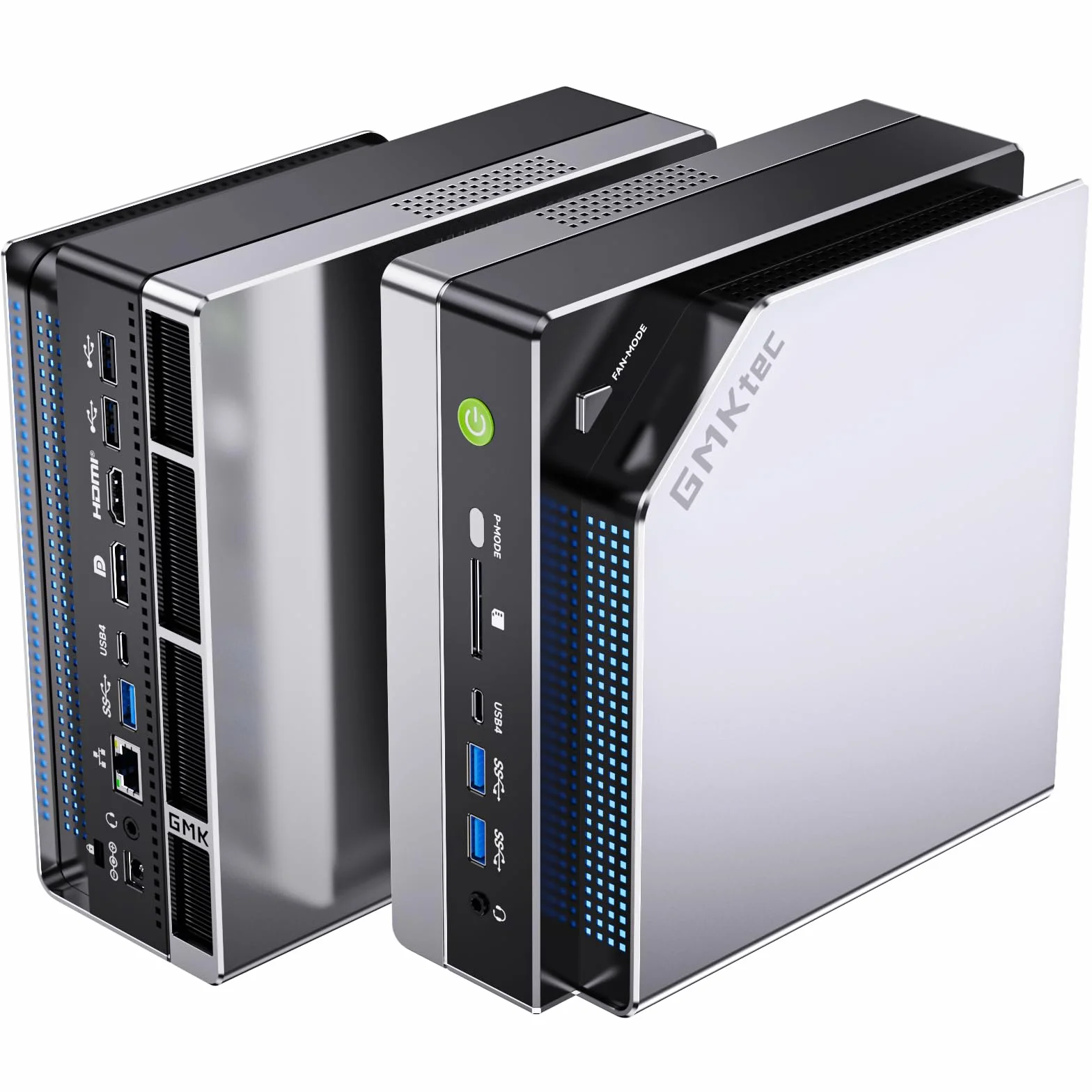 GMKtec EVO-X2 AI Mini-PC AMD Ryzen AI Max+ 395 (bis zu 5,1GHz) Mini Gaming PC, 128GB LPDDR5X 8000MHz (16GB*8), 2TB PCIe 4.0 SSD, 8K-Display für Vier Bildschirme, WiFi 7 & USB4, SD-Kartenleser 4.0