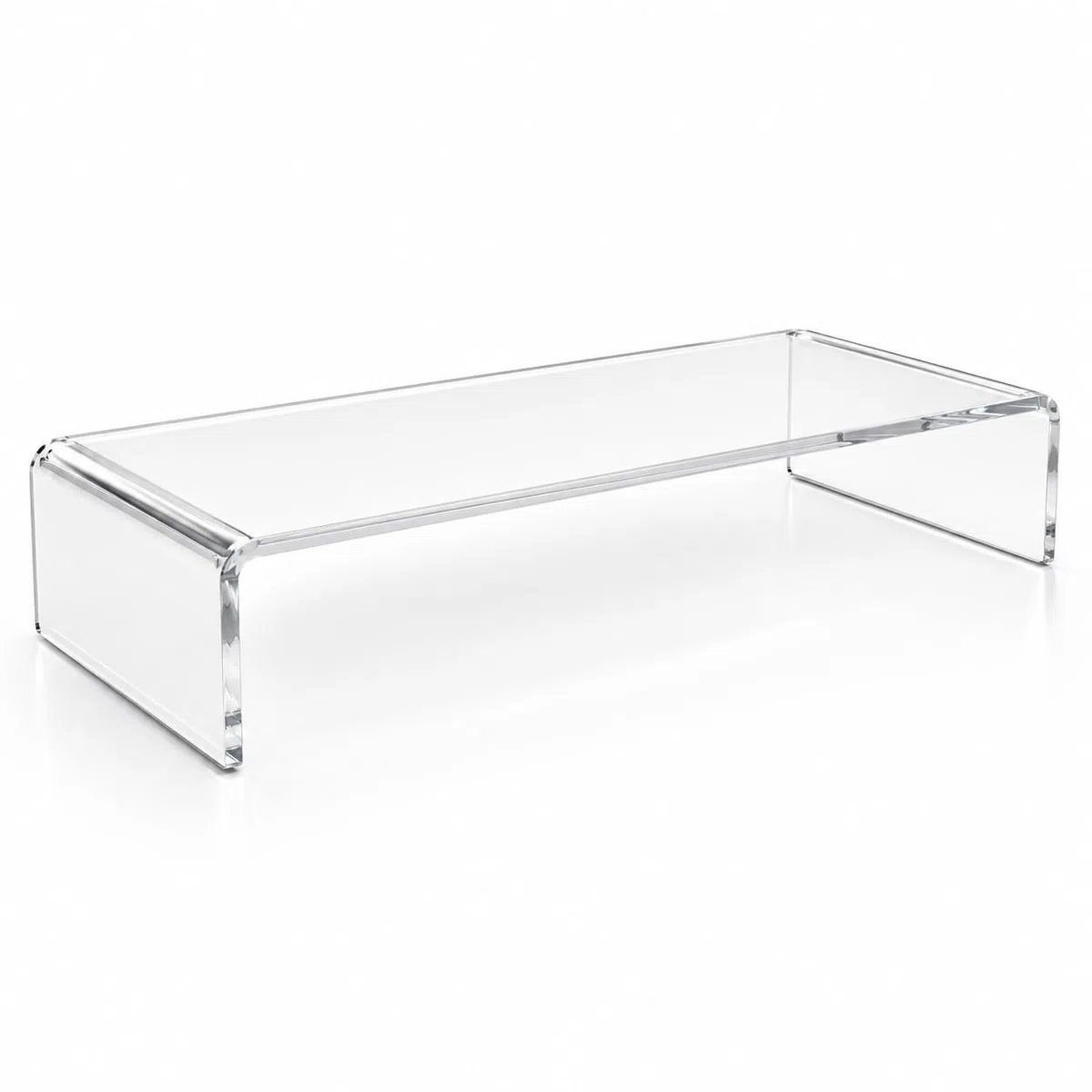 Acrylglas Monitorständer - Exklusive Bildschirmerhöhung aus deutscher Handarbeit - 10mm Monitor Stand - Premium Bildschirmständer Tischaufsatz