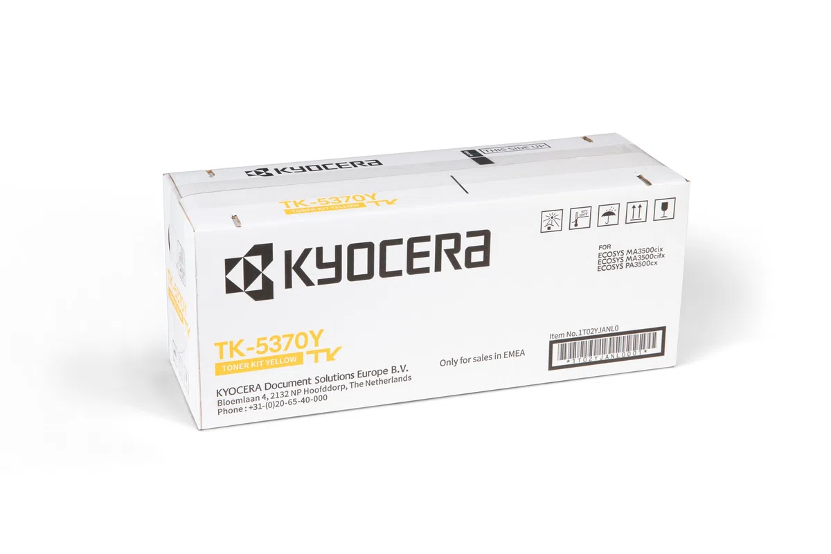Kyocera TK-5370Y Toner Yellow. Toner Drucker kompatibel für PA3500cx, MA3500cix und MA3500cifx. Original Tonerkartusche für bis zu 5000 Seiten