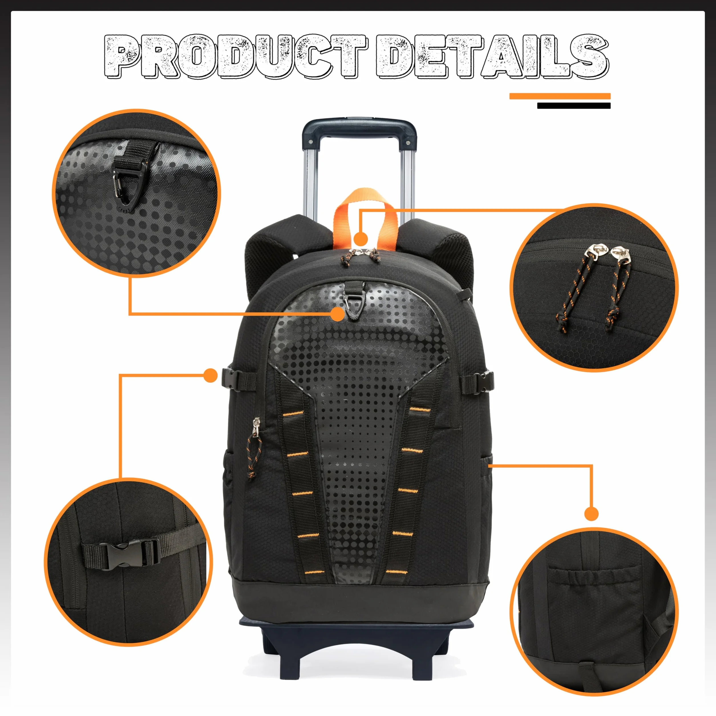 HTgroce Trolley Laptop-Tasche, Aktentasche zum Rollen Herren, Büro Business-Reisen Laptop Koffer