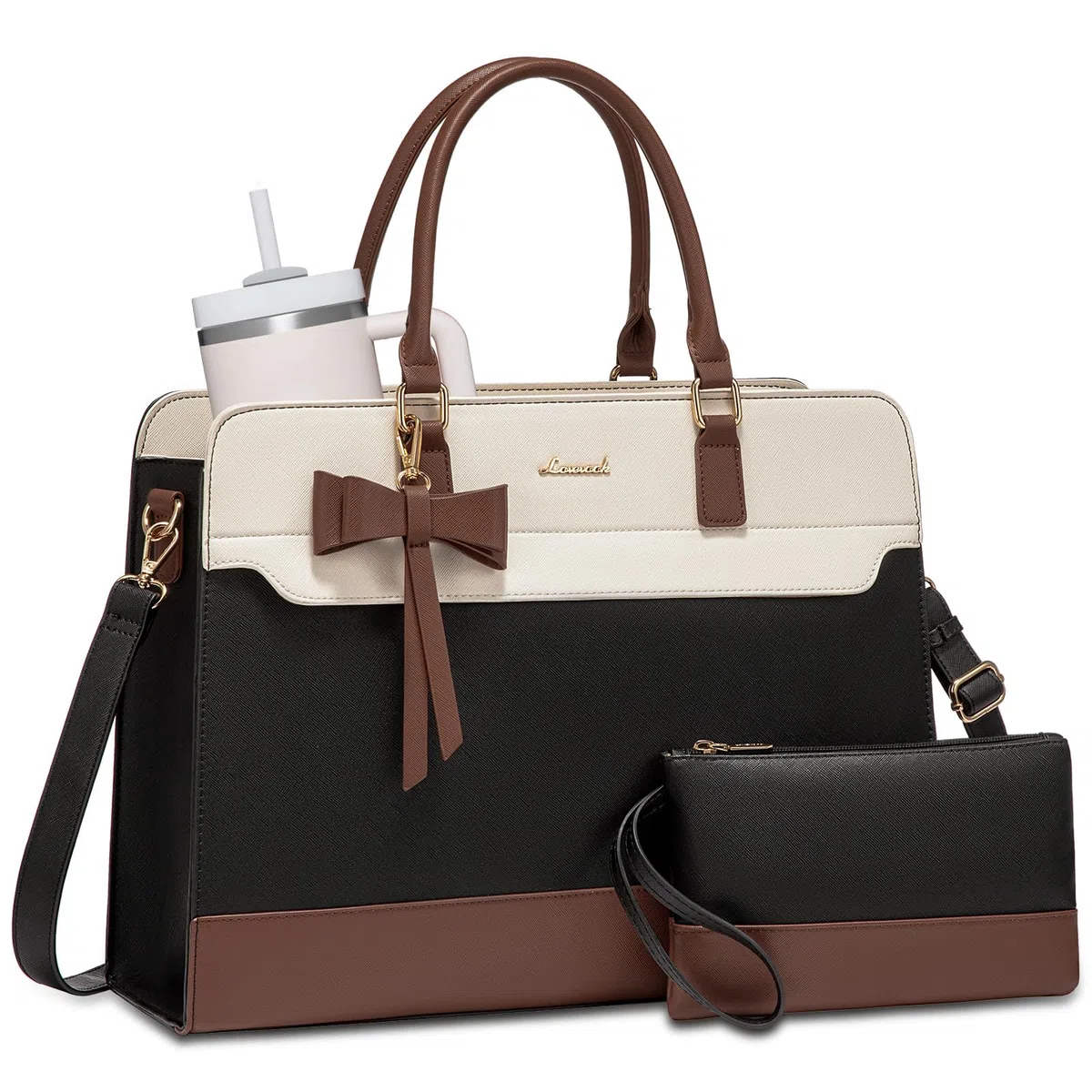 LOVEVOOK Handtasche Damen Groß, 15,6 Zoll Laptoptasche Arbeitstasche Elegant Uni Tasche Schultasche Lehrertasche, PU Leder Aktentasche Business Shopper Tasche Tote Bag für Schule Büro Arbeit