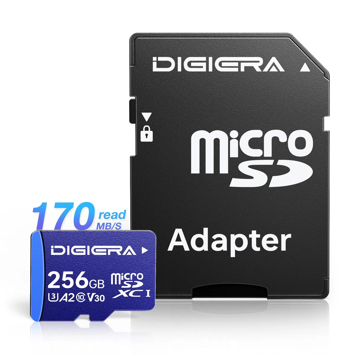 256 GB LT100 microSDXC UHS-I Speicherkarte mit Adapter - bis zu 170 MB/s, C10, U3, V30, Full HD, A2, Micro-SD-Karte für Smartphones, Tablets, Kameras, Spielekonsolen und Drohnen (1 Stück)