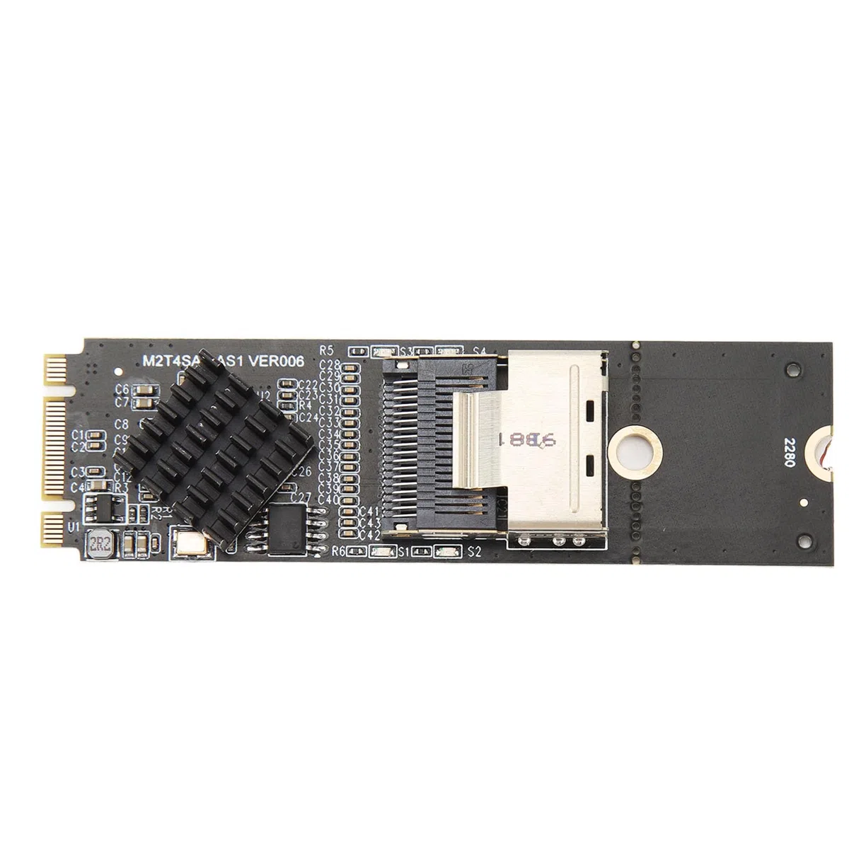 Annadue M.2 NVME zu SFF 8087 SATA3.0 Erweiterungskarte, 4 Port 6 Gbit/s Hochgeschwindigkeits-Erweiterungscontrollerkarte mit ASM1064 Controller Chip für für für Linux