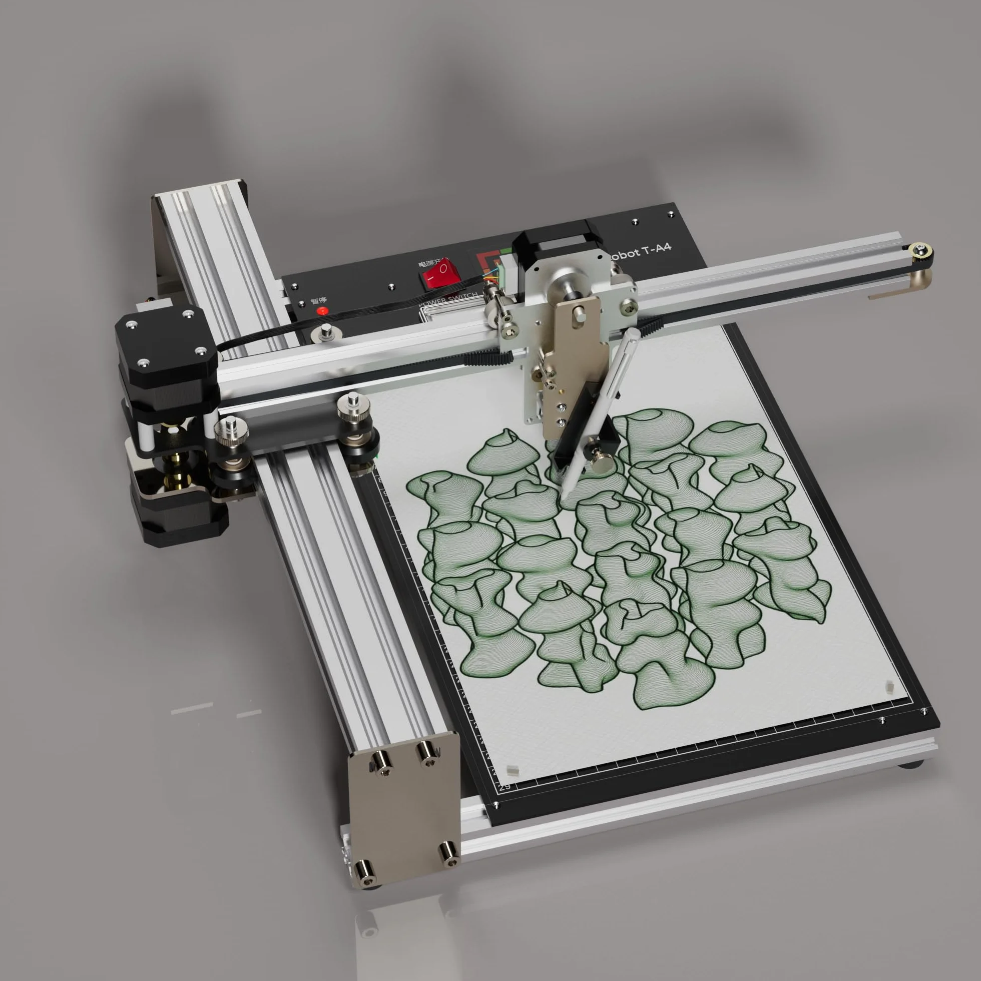 UUNATEK Original iDraw 2.0 T-Structure Plotter XY Plotter Zeichenmaschine Handschriftbrobot mit Kellerplatte, Arbeitsbereich A4, 3 x 42 Schrittmotoren, Schreibgeschwindigkeit