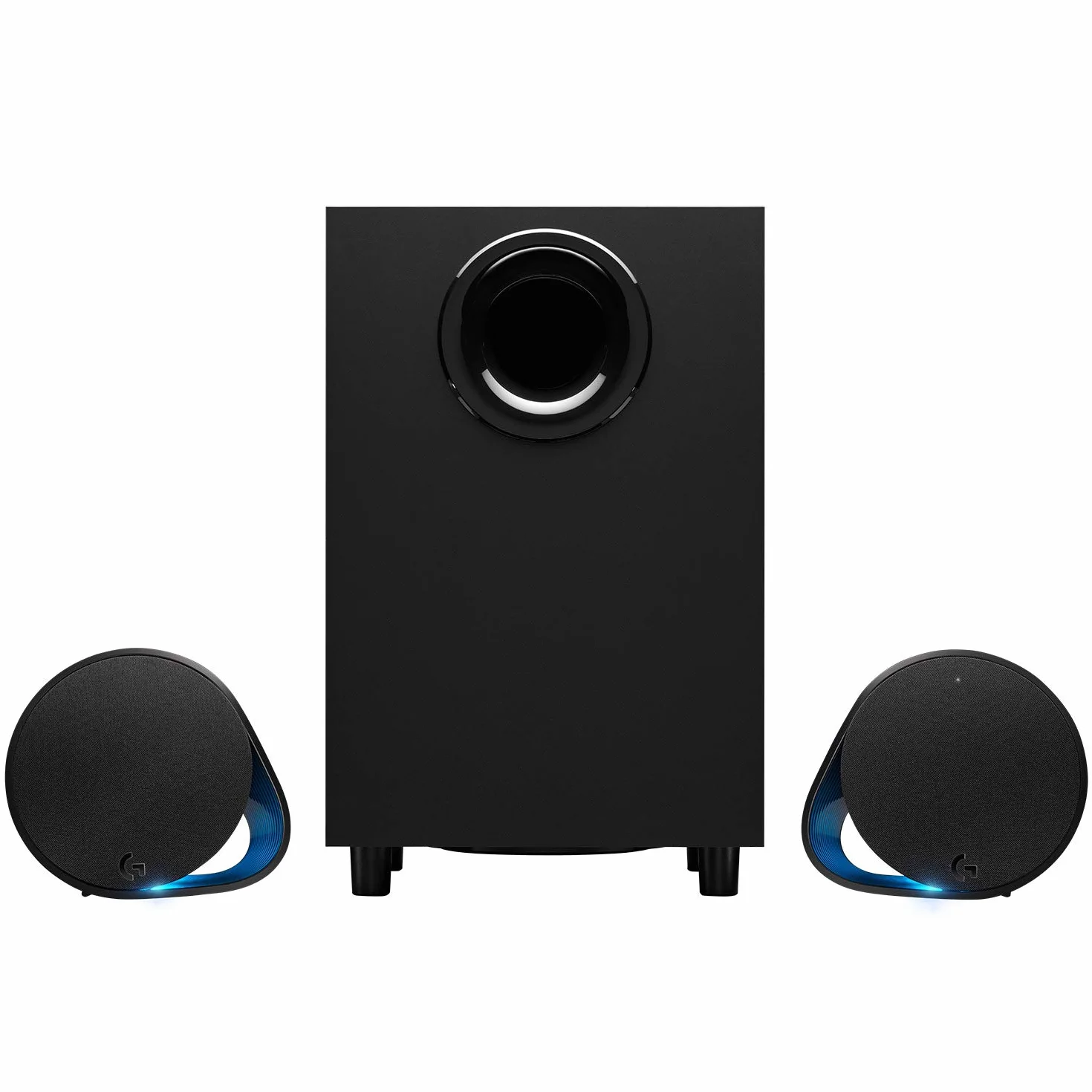 Logitech G560 PC Gaming Lautsprecher mit DTS:X Ultra Surround Sound, Spielbasierter LIGHTSYNC RGB-Beleuchtung, Zwei Satellitenlautsprecher und Subwoofer, Immersives Gaming-Erlebnis - Schwarz