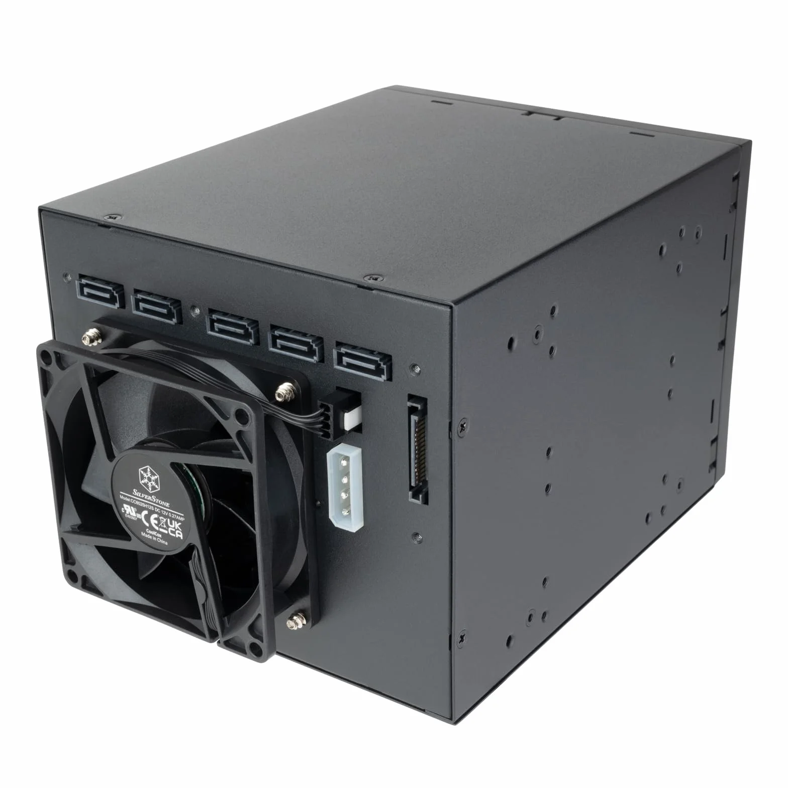 Silverstone SST-FS305B-E - DREI-5,25-Zoll-Geräte-Einschub-auf-fünf-3,5-Zoll-SAS-12G/SATA-6-Gbit/s-Hot-Swapping-Adapterkäfig, SST-FS305B-E (Schwarz+Schwarz)