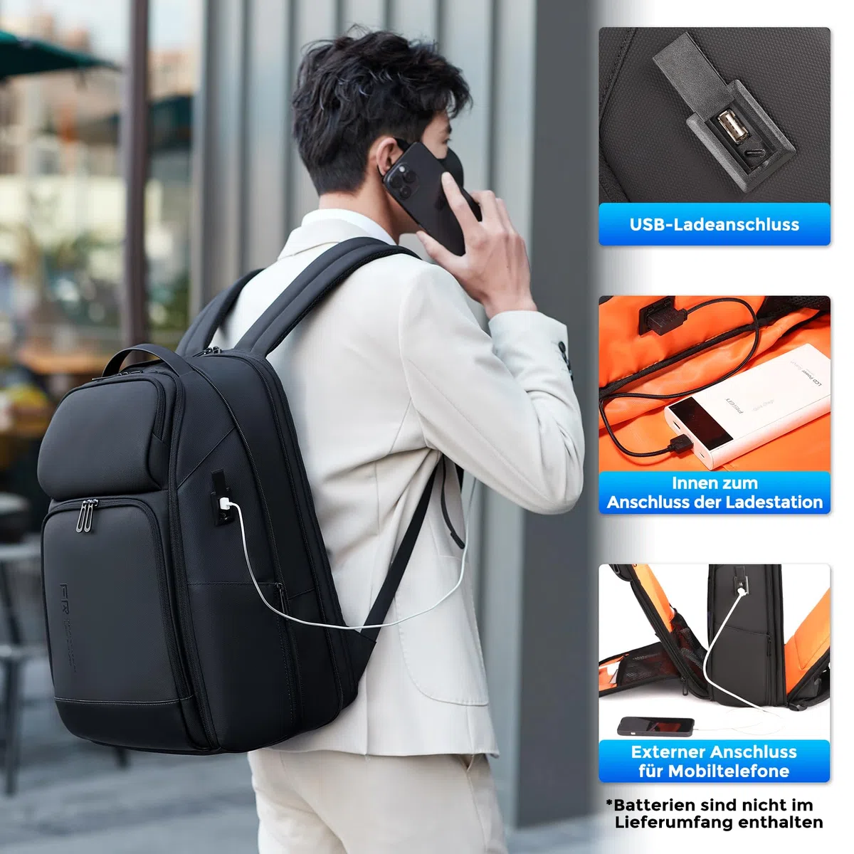 FENRUIEN Laptop Rucksack Erweiterbarer 17 Zoll, 26-35L Business & Reise-Backpack mit USB & Laptopfach, für Herren, Damen, Mädchen, Teenager