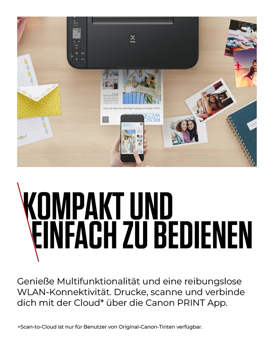Canon PIXMA TS3350 Drucker Farbtintenstrahl Multifunktionsgerät DIN A4 (Scanner, Kopierer, 4.800 x 1.200 dpi, WLAN, USB, Apple AirPrint, PIXMA Cloud-Link), schwarz