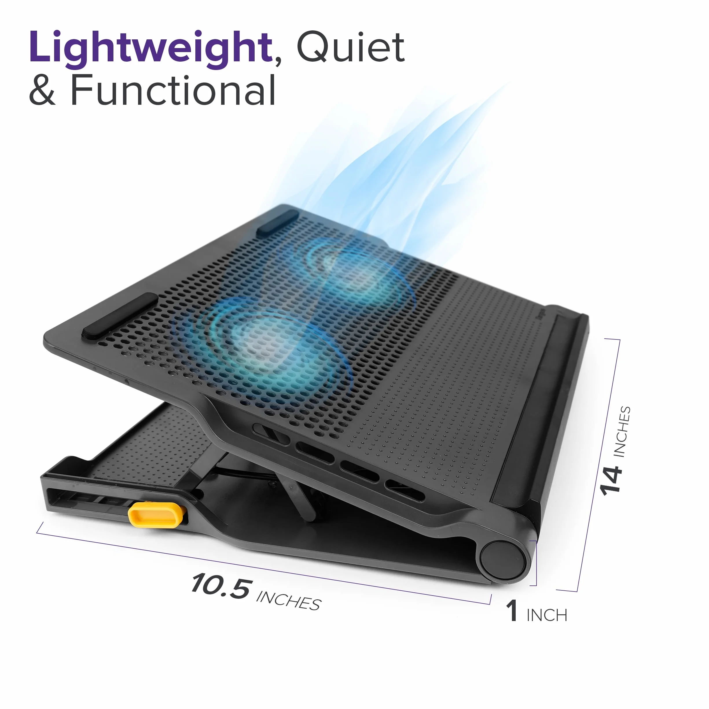 Targus 4333556 Laptop Kühler, Cooling Pad inkl. USB Hub mit 4 USB,2 Ports, 4-fach 4-fach höhenverstellbarer Laptopständer mit Lüfter für bis zu 17" Notebooks – AWE81EU