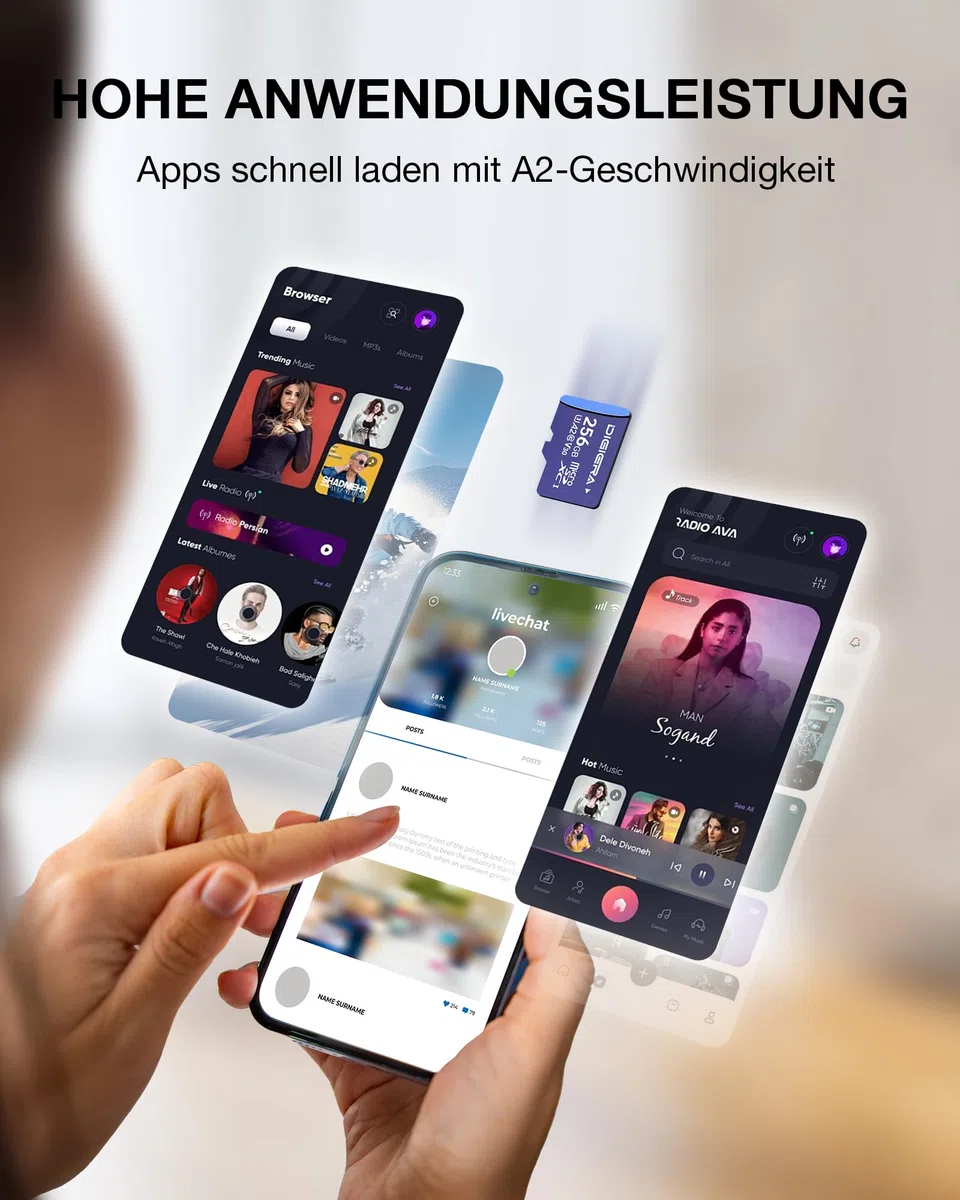 256 GB LT100 microSDXC UHS-I Speicherkarte mit Adapter - bis zu 170 MB/s, C10, U3, V30, Full HD, A2, Micro-SD-Karte für Smartphones, Tablets, Kameras, Spielekonsolen und Drohnen (1 Stück)