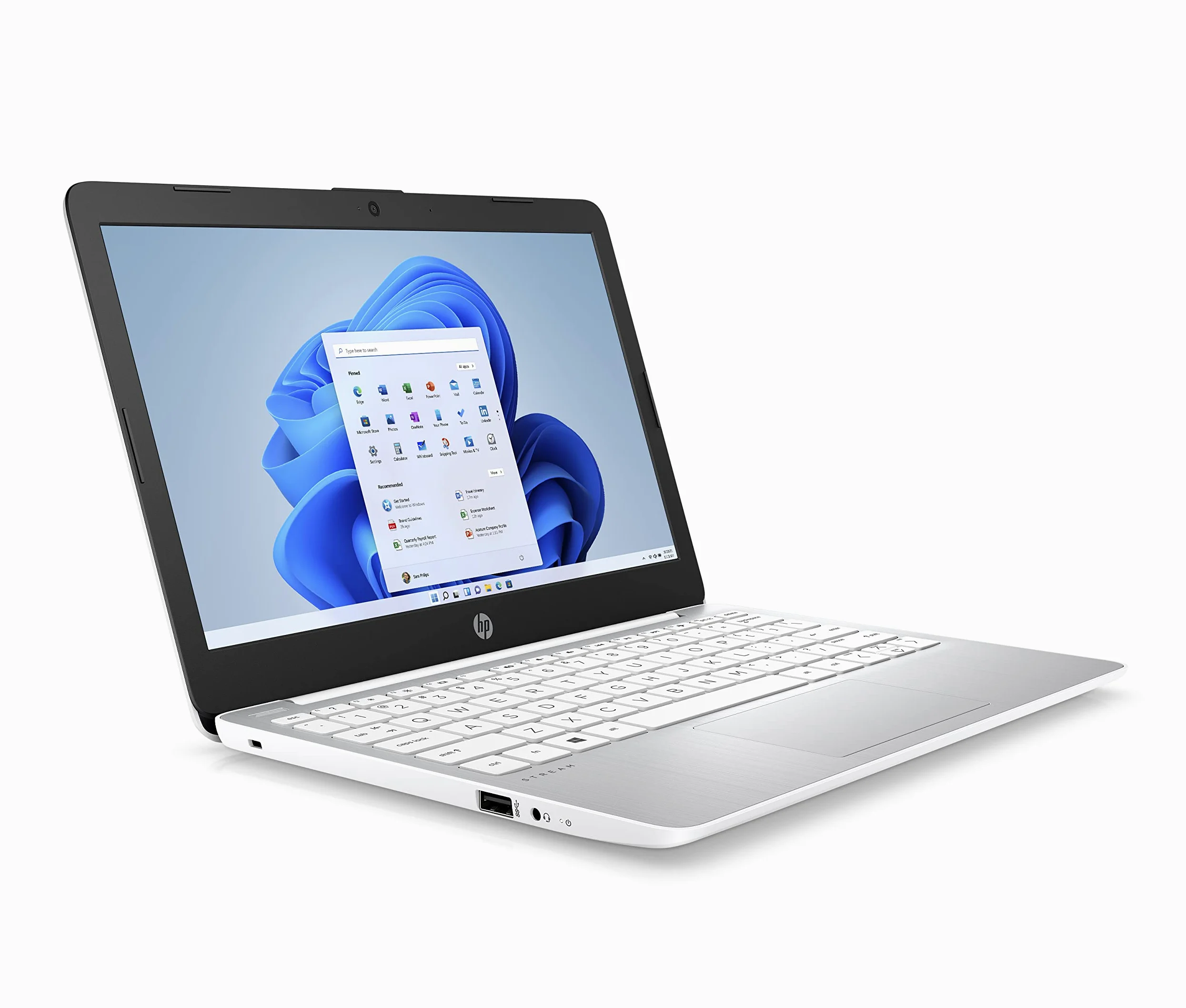 HP Stream Laptop | 11,6" HD Display | Intel Celeron N4120 | 4GB DDR4 RAM | 64GB eMMC | Intel Grafik | Windows 11 S-Mode | QWERTZ Tastatur | Weiß | inkl. Microsoft Office 365 Single