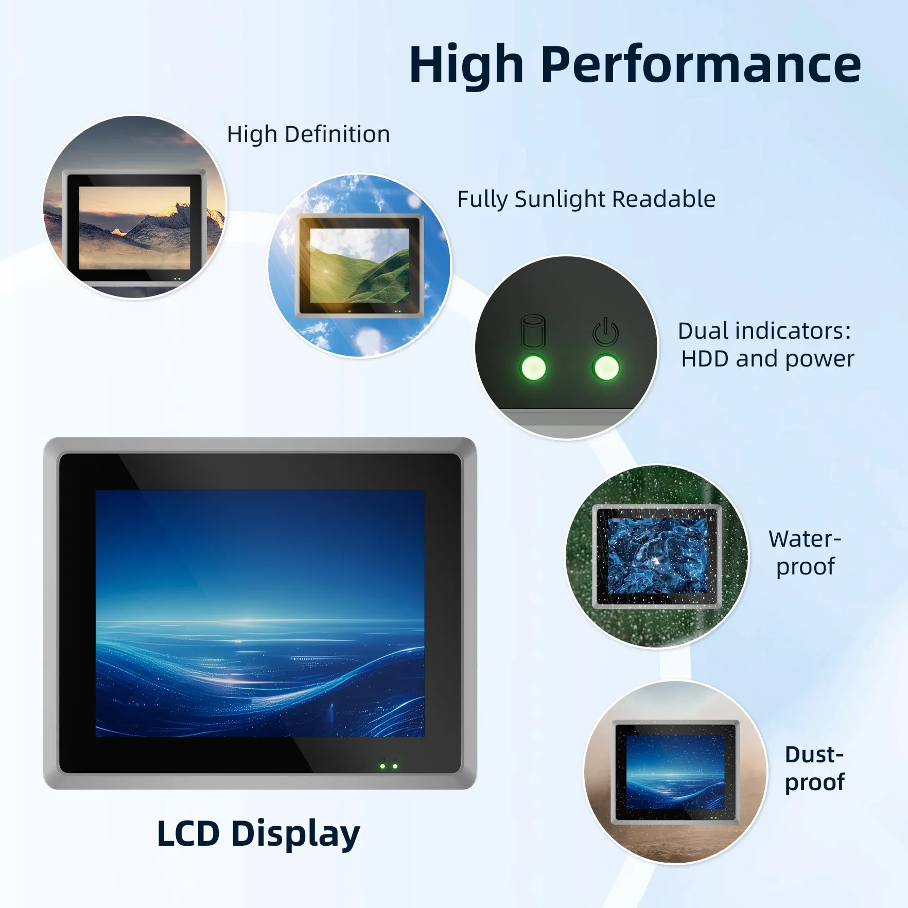 10,4-Zoll Lüftungsloser Industrie Panel-PC,10-Punkt Kapazitives Industrie-Touchpanel,IP65 All-in-One Computer,Windows 10 Pro,Viele I/O,für Automatisierung Kiosk(I3-7100U,8G RAM 128G SSD)