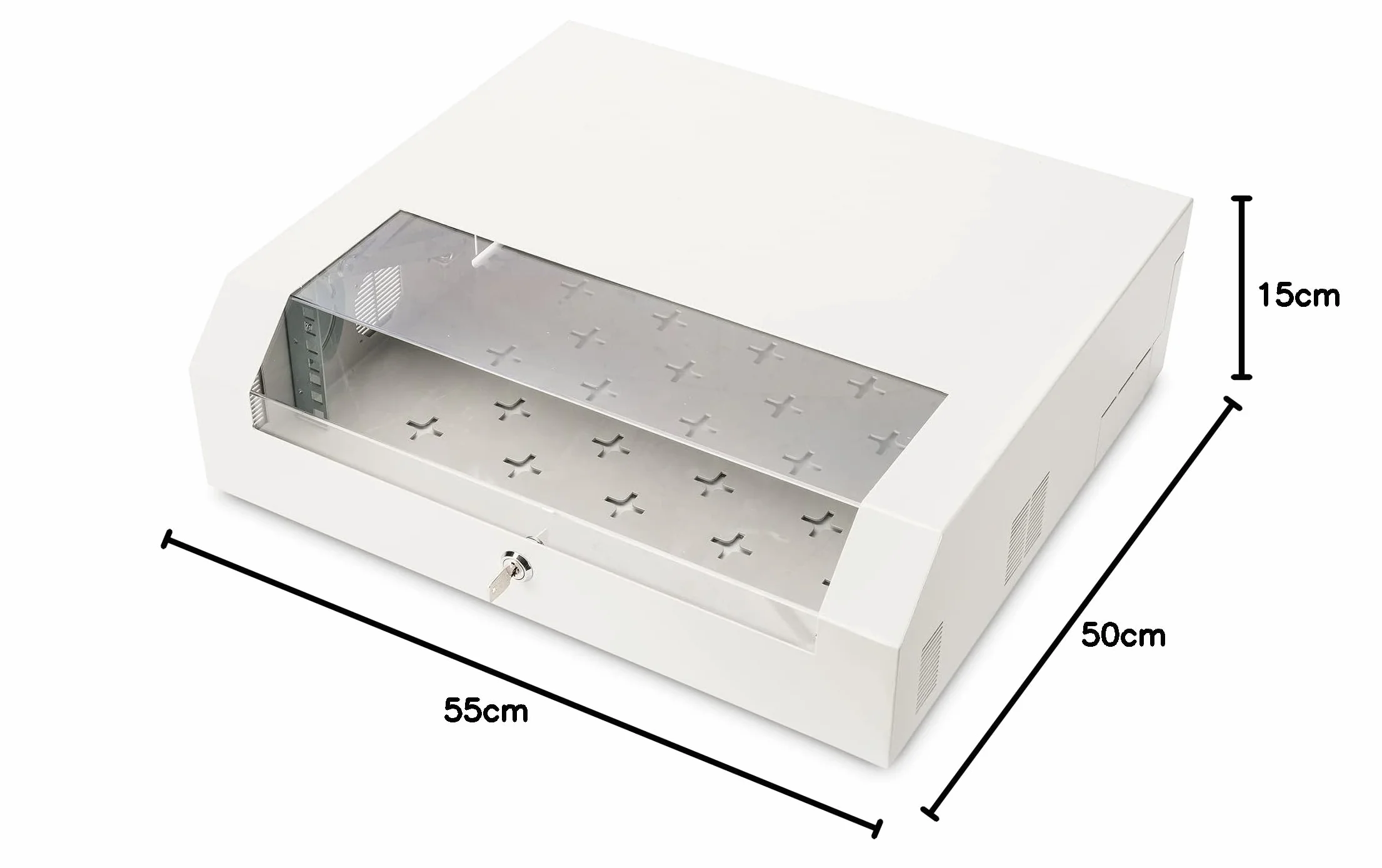 DIGITUS Netzwerk-Schrank 19 Zoll 3 HE + 2 HE Horizontale Aufputz-Wandmontage Kompakt Traglast 30 kg Grau