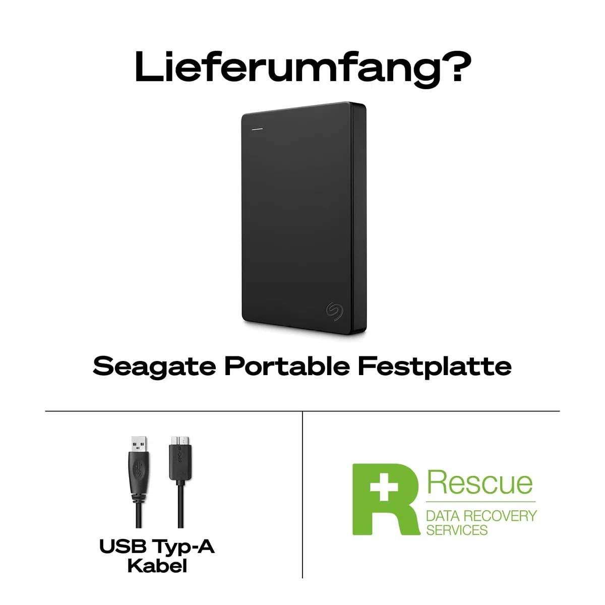 Seagate Portable Drive 2TB tragbare externe Festplatte 2.5 Zoll USB 3.0