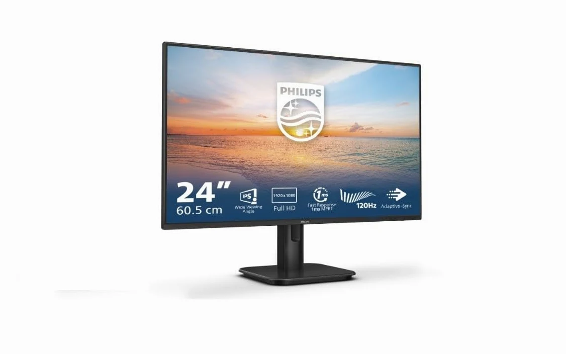 Philips 24E1N1100A 24 Zoll Full HD Monitor, 1 ms Reaktionszeit, 1920x1080, 120 Hz, HDMI 1.4, schwarz
