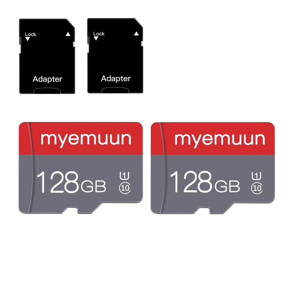 Zwei Speicherkarten TF Karte 128GB mit Adapter, C10 UHS-I A1 für Smartphone/Drucker/PC/Kamera/Tablet (2 x 128GB)