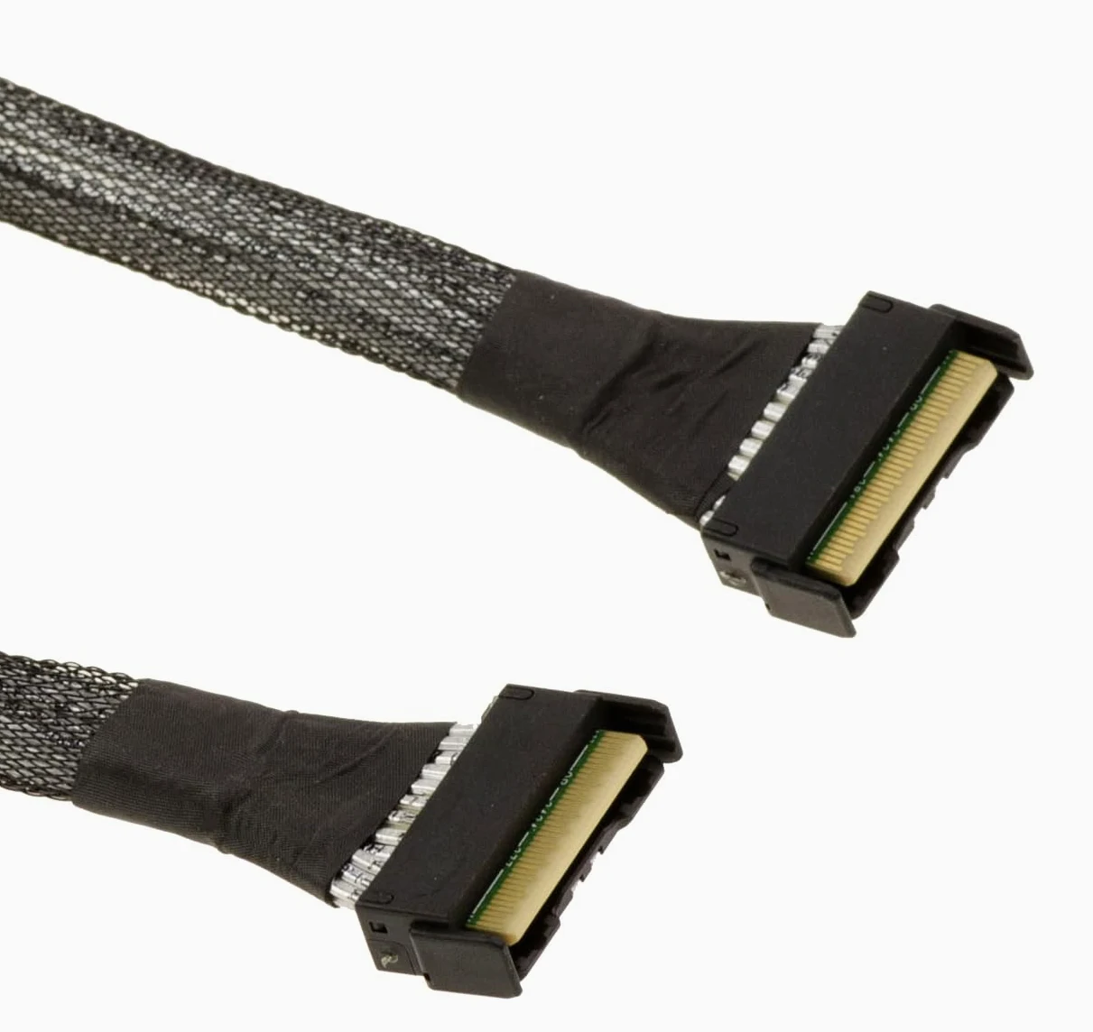 KALEA-INFORMATIQUE PCIe 5.0 Kabelkabel mit MCIO 8i 74 Pin Stecker auf Stecker Länge 80cm. MCIO 74 Pin x8 PCIe Gen 5. | PCIe 5.0 MCIO Kabel 8i 74-polig Stecker auf Stecker, 80 cm, PCIe Gen5 kompatibel.