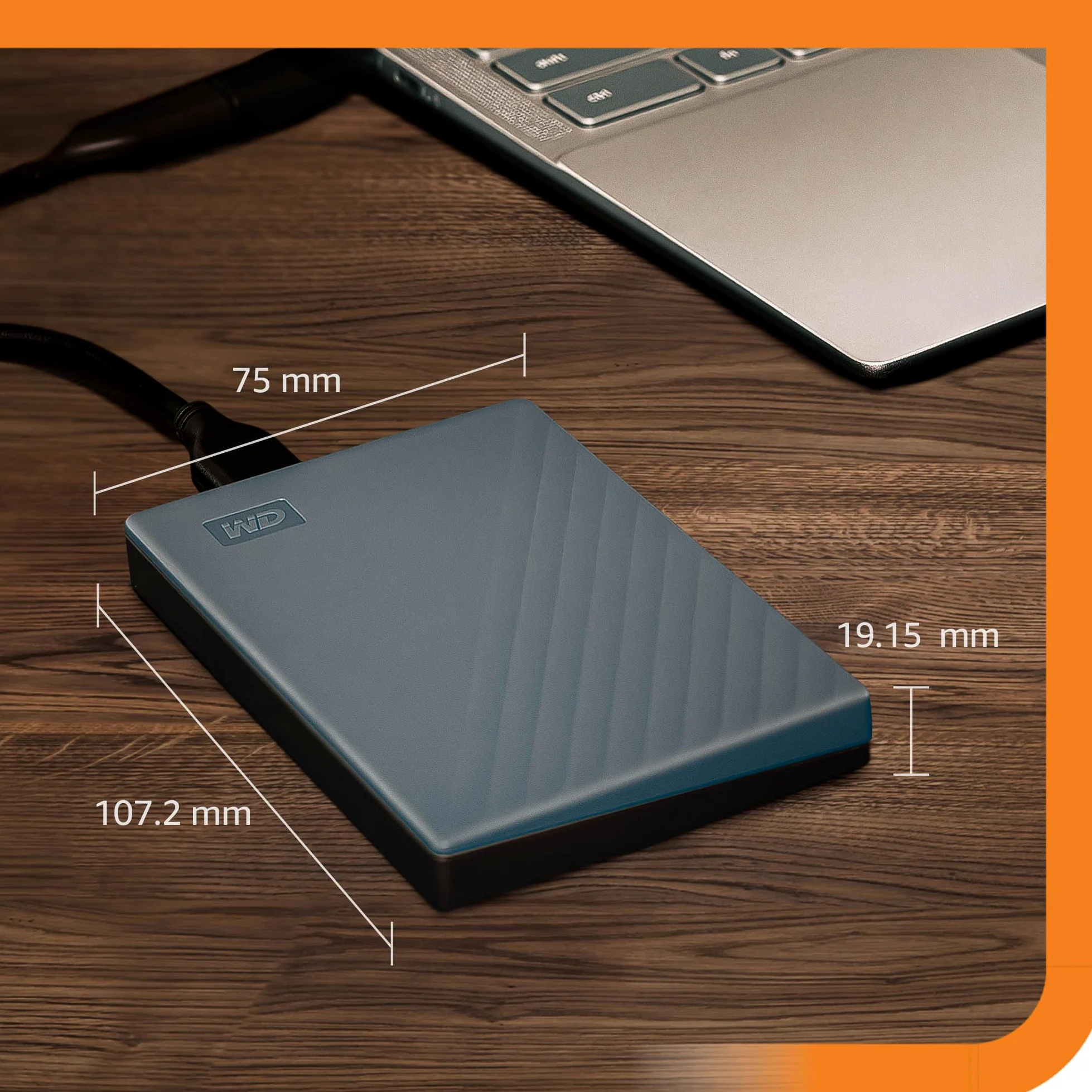 WD My Passport-Festplatte, funktioniert mit USB-C 5 TB (Mobile Festplatte, Passwortschutz, Backup-Software, USB 3.2 Gen 1, 3 Jahre Garantie) Siliziumgrau