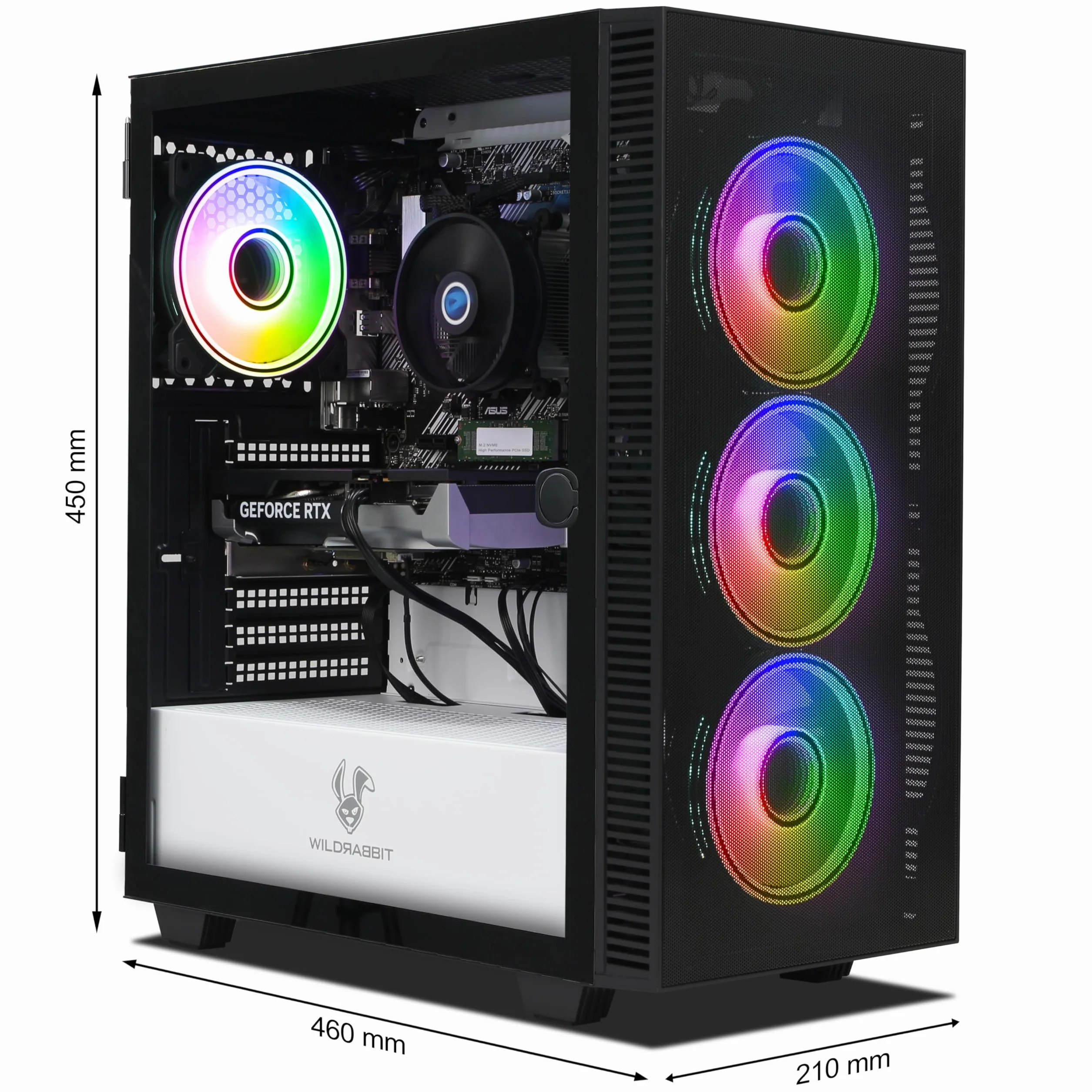 Ankermann Radiant Gaming V3 | AMD Ryzen 5 5500 | Nvidia GeForce RTX 5060 Ti 8GB | 16GB RAM | 1TB NVMe SSD | Windows 11 | WLAN | Libre Office