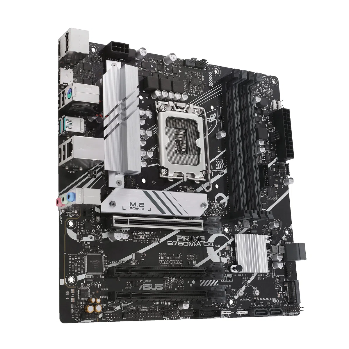 ASUS Prime B760M-A D4-CSM Business Mainboard Sockel Intel LGA 1700 (Intel B760, mATX, DDR4 Speicher, 2X PCIe 4.0 M.2, Aura Sync)