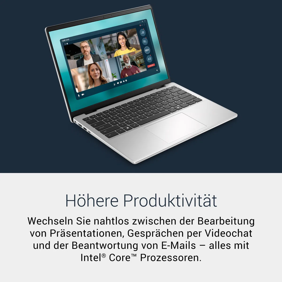 Dell 14 Laptop DC14250 14,0" 2K Display Intel Core 5 120U 16GB RAM 512GB SSD Windows 11 Home Fingerabdrucksensor QWERTZ-Backlit-Keyboard Silber