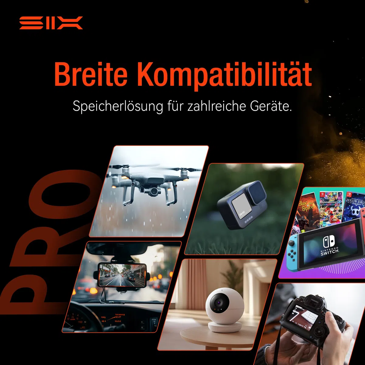 SIX 128GB Micro SD Karte - U3 V30 A1 100 MB/s Lesen Endurance MicroSDXC Memory Speicherkarte mit Adapter/Kartenleser für 4K UHD Enabled Dashcams, Action Cameras, Drones 128 gb Microsd Card