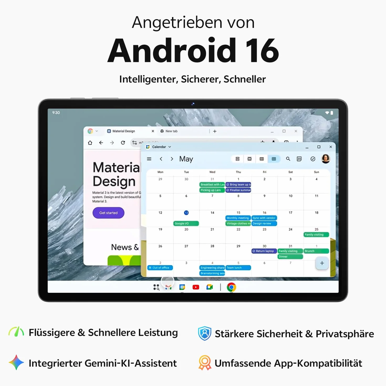 Tablet 11 Zoll mit Hülle, Android 16 System mit Gemini AI, 20GB RAM + 128GB ROM (erweiterbar auf 1TB), 90Hz Display, Unisoc T7250 Octa Core, 13MP + 8MP Kamera, Face ID, Widevine L1, 8800mAh, GPS