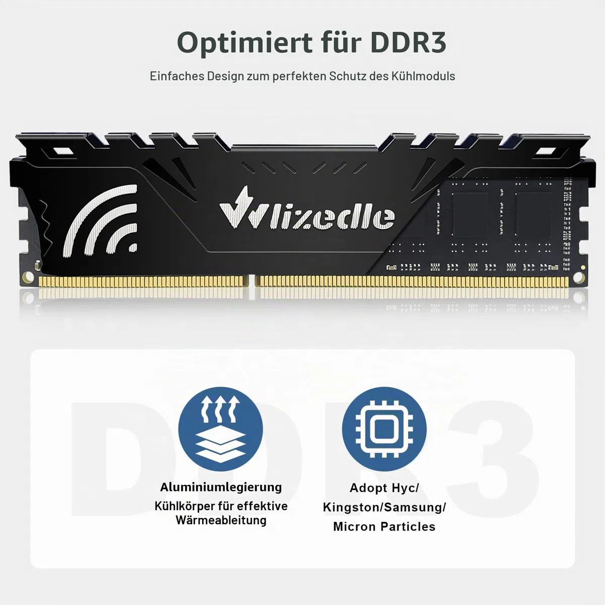 DDR3 Desktop Memory RAM 16GB Kit (2x8GB) 1600MHz CL11 UDIMM, PC Arbeitsspeicher PC3-12800 240-Pin 1,5V Non-ECC 2Rx8 Computer Speicher Upgrade für Rechner, Schwarz