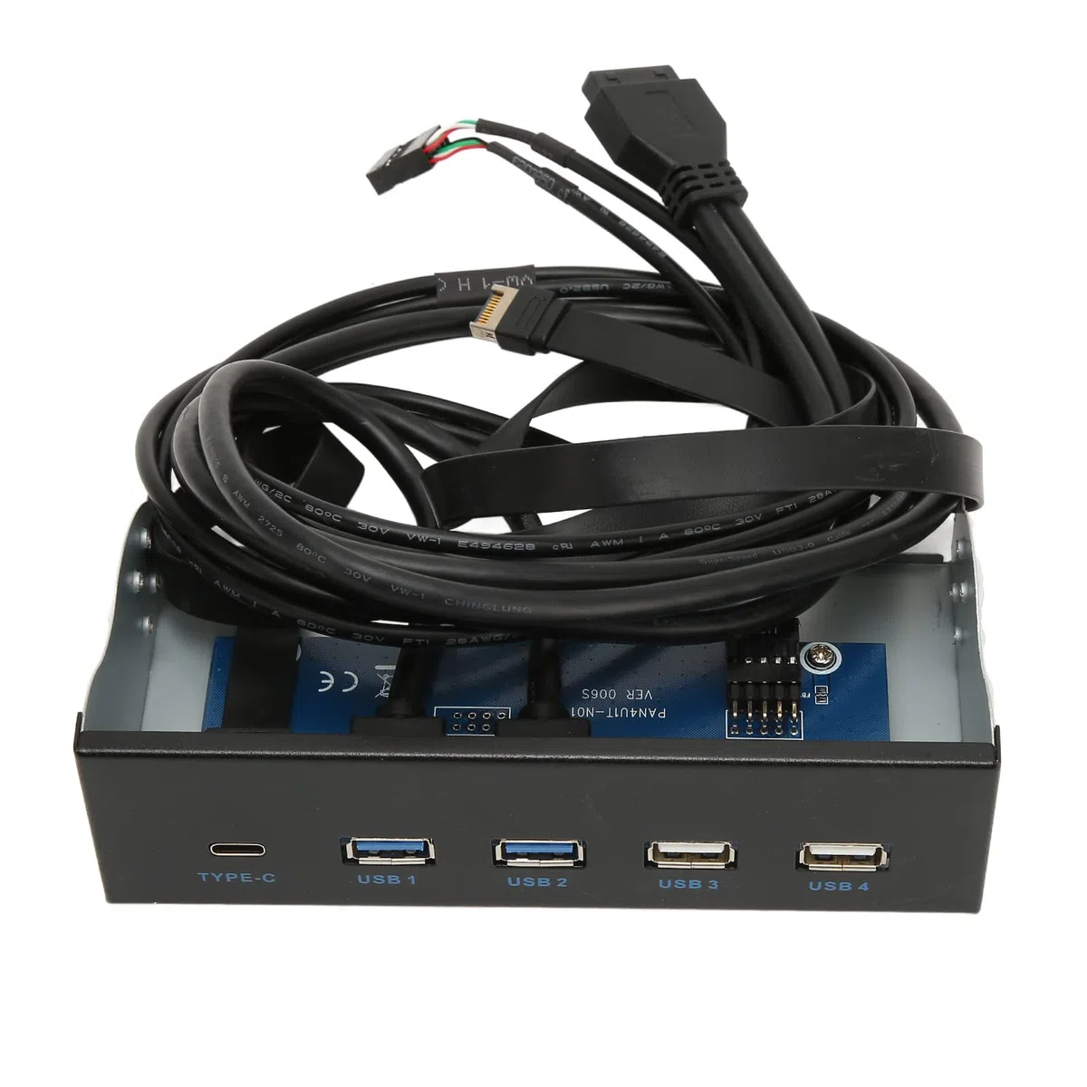 Dual USB3.0 -Ports und Medien Dashboard - 5,25 Zoll Media Dashboard 2XUSB3.0 2XUSB2.0 1XTYPE C 10 GBPS Hochgeschwindigkeits Medien Front Panel für PC Desktop Chassis mit Kartenleser