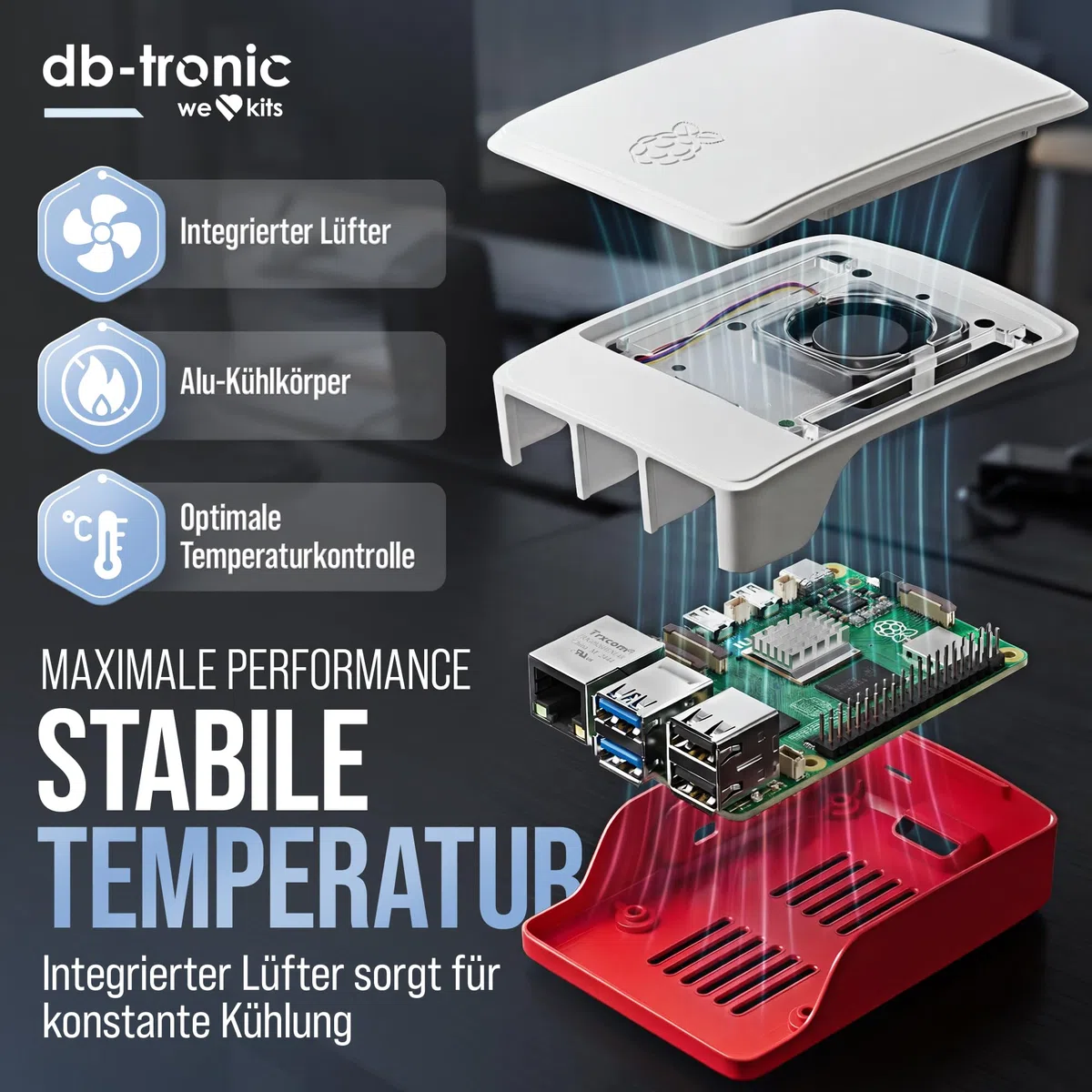 Raspberry Pi 5 8GB Starter Set 128GB Edition Netzteil 27W Gehäuse mit Lüfter 4K Micro HDMI Kabel