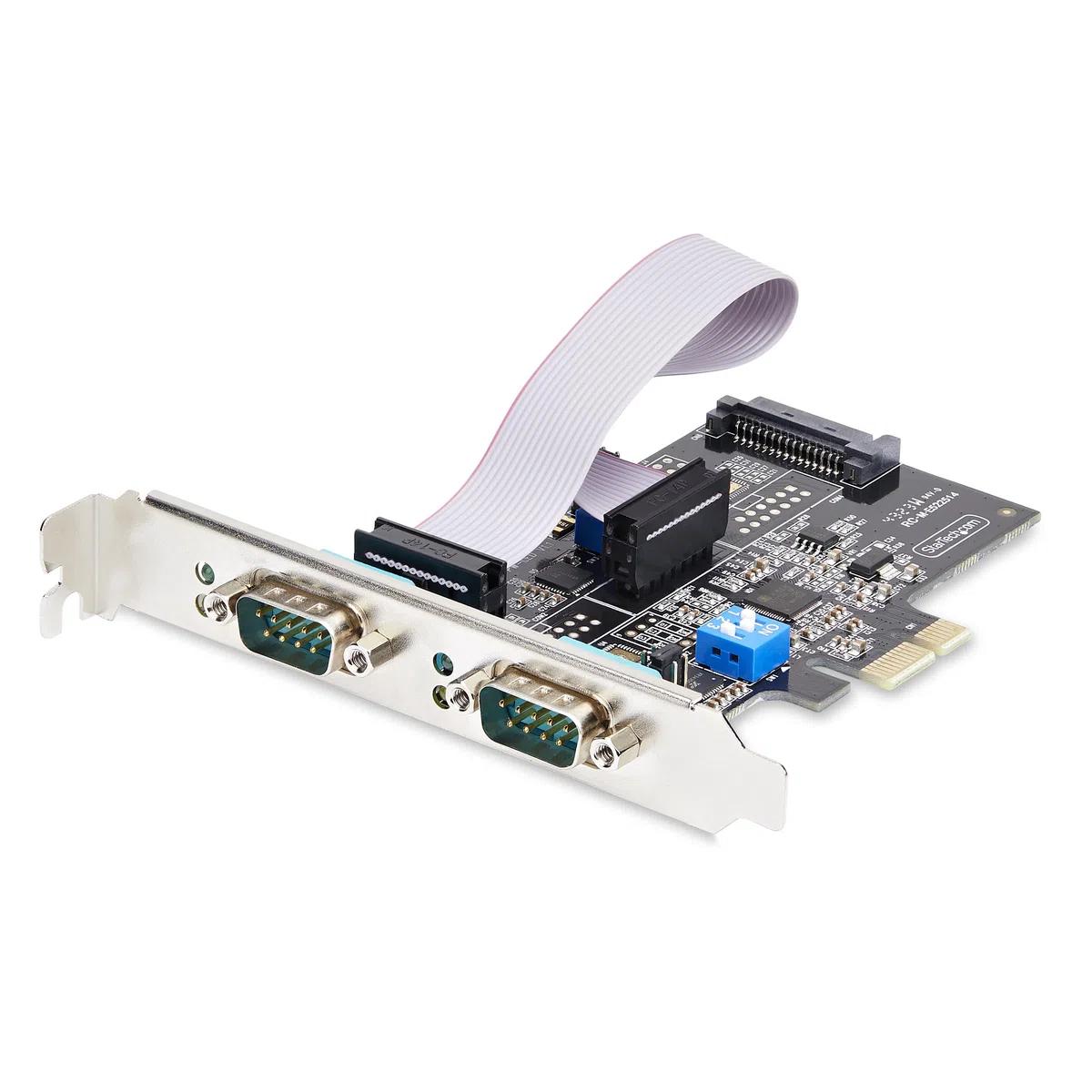 StarTech.com 2-Port Serielle PCIe Karte, Quad-Port PCI Express zu RS232/RS422/RS485 DB9 Serielle Karte, Standard/Niedrigrofil Halterungen, 16C1050 UART, ESD Schutz, Windows/Linux (2S232422485-PC-CARD)
