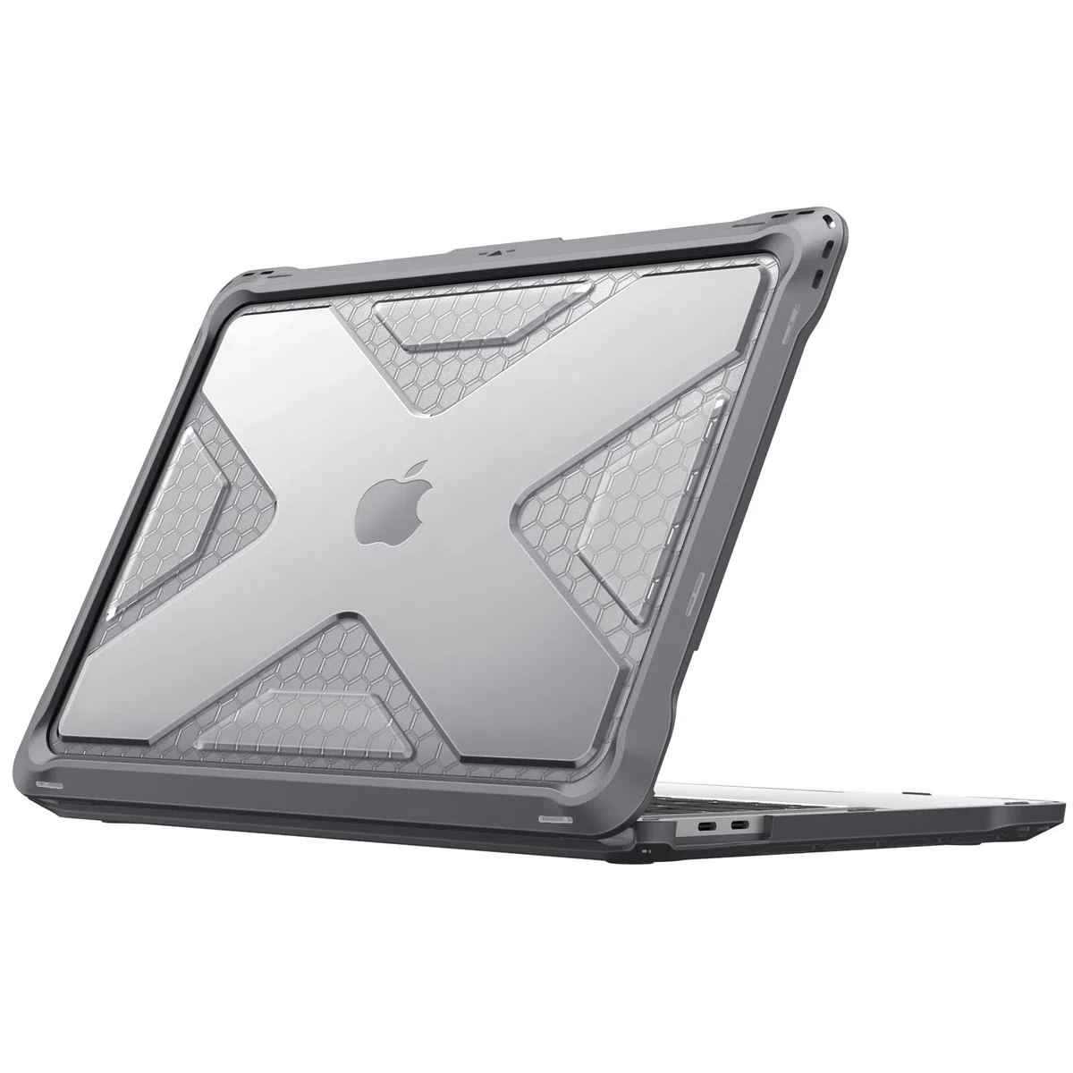 Fintie Hülle Kompatibel mit MacBook Pro 13 Zoll M2/M1 (2022-2016) A2338/A2289/A2251/A2159/A1989/A1706/A1708, Ganzkörper-Rugged TPU Stoßstange Schutzhülle Kompatibel mit MacBook Pro 13, Grau