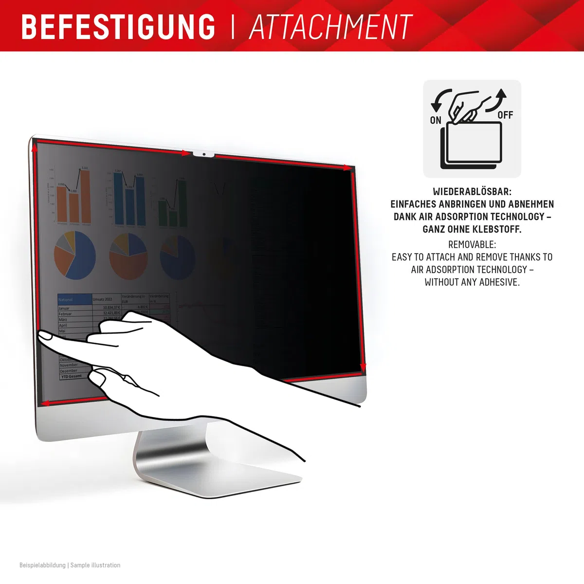 Displex PRIVACY SAFE Magnetischer 2-Wege Blickschutzfilter für Apple iMac 24" M1 (2021)/ M3 (2023)/ M4 (2024)