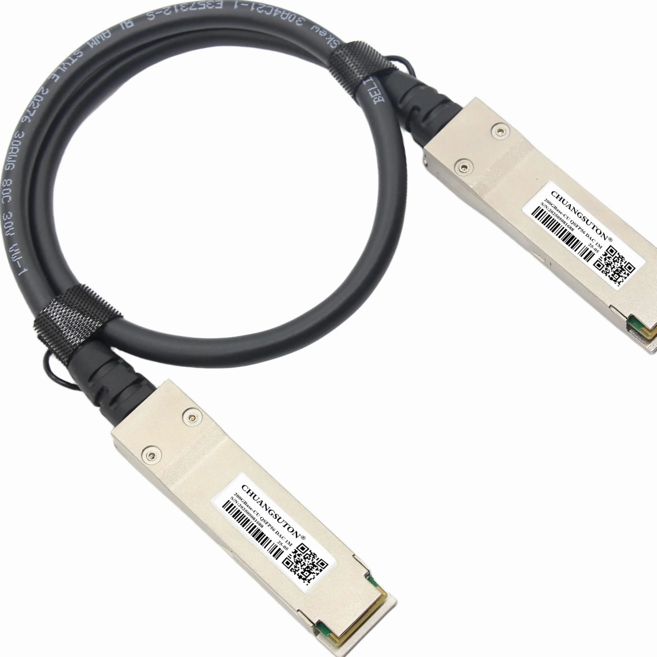 200G QSFP56 auf QSFP56 PAM4 DAC-Kabel, Ethernet, passives Direktanschluss, Kupfer, Twinax-Kabel, kompatibel mit NVIDIA/Mellanox MCP1650-V001E30 (1 m)