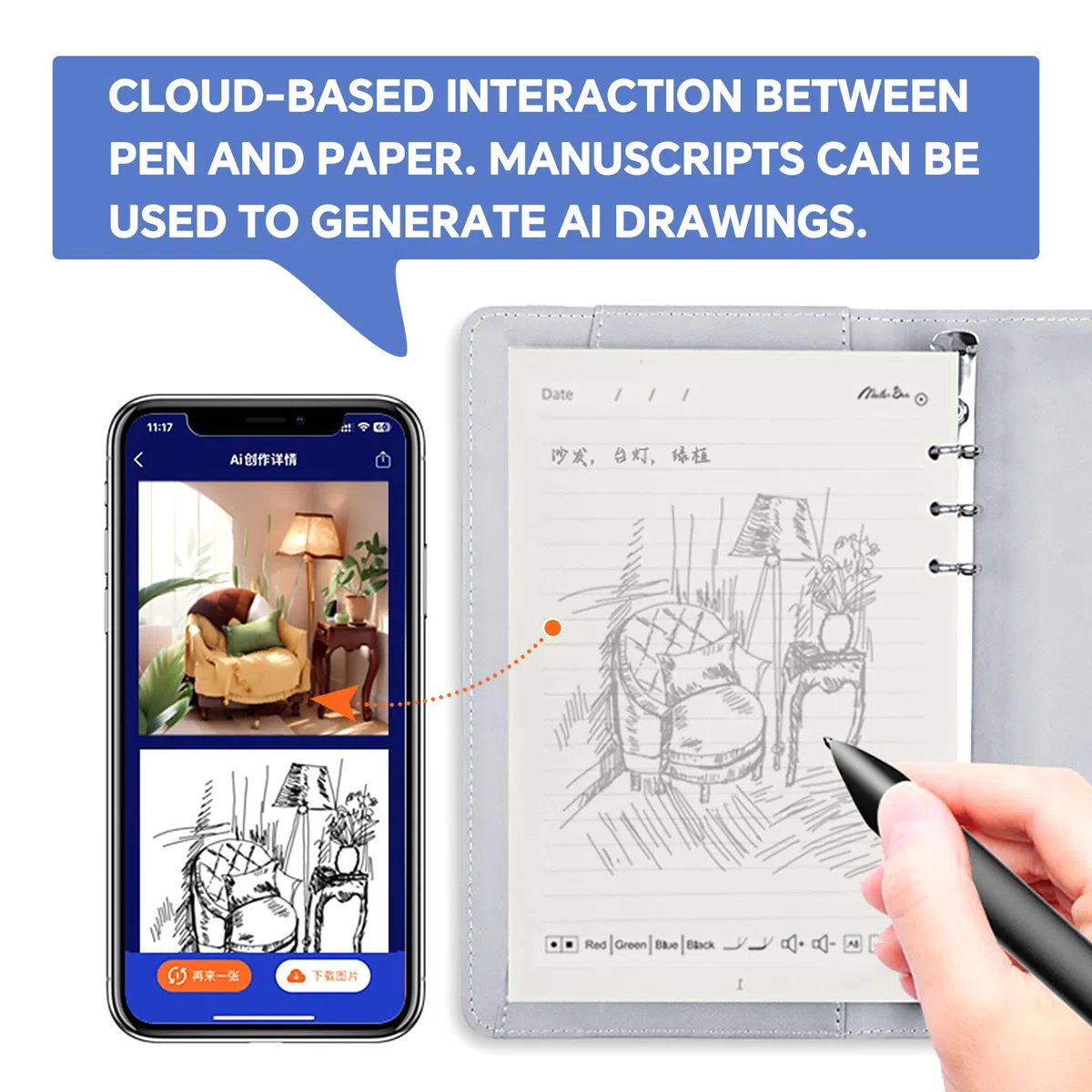 Intelligenter digitaler Stift, Echtzeit-Synchronisation, Schreiben auf Papier, Synchronisation mit Telefon, mobile Sprache-zu-Text-Synchronisation, handgeschriebene Notizen, Handschrift
