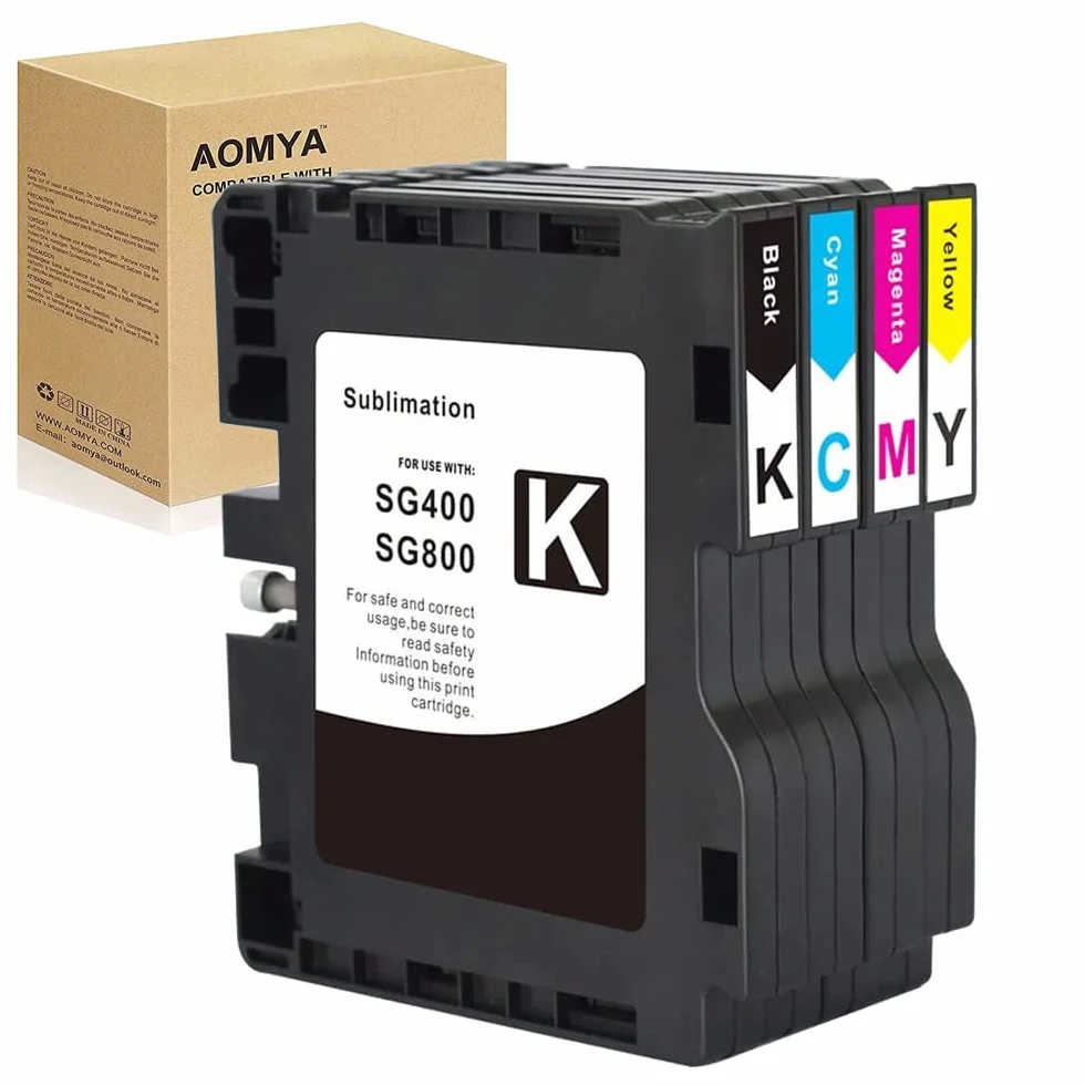 Aomya 4 Stück SG400 SG800 Sublimationstintenpatronen, Wärmeübertragung, kompatibel mit Virtuoso SG3100 3100SNW 3110 3110DN 3110DNW 3110SFNW 3110SNW 7100 7100DN 21OON 2010L SG400 800