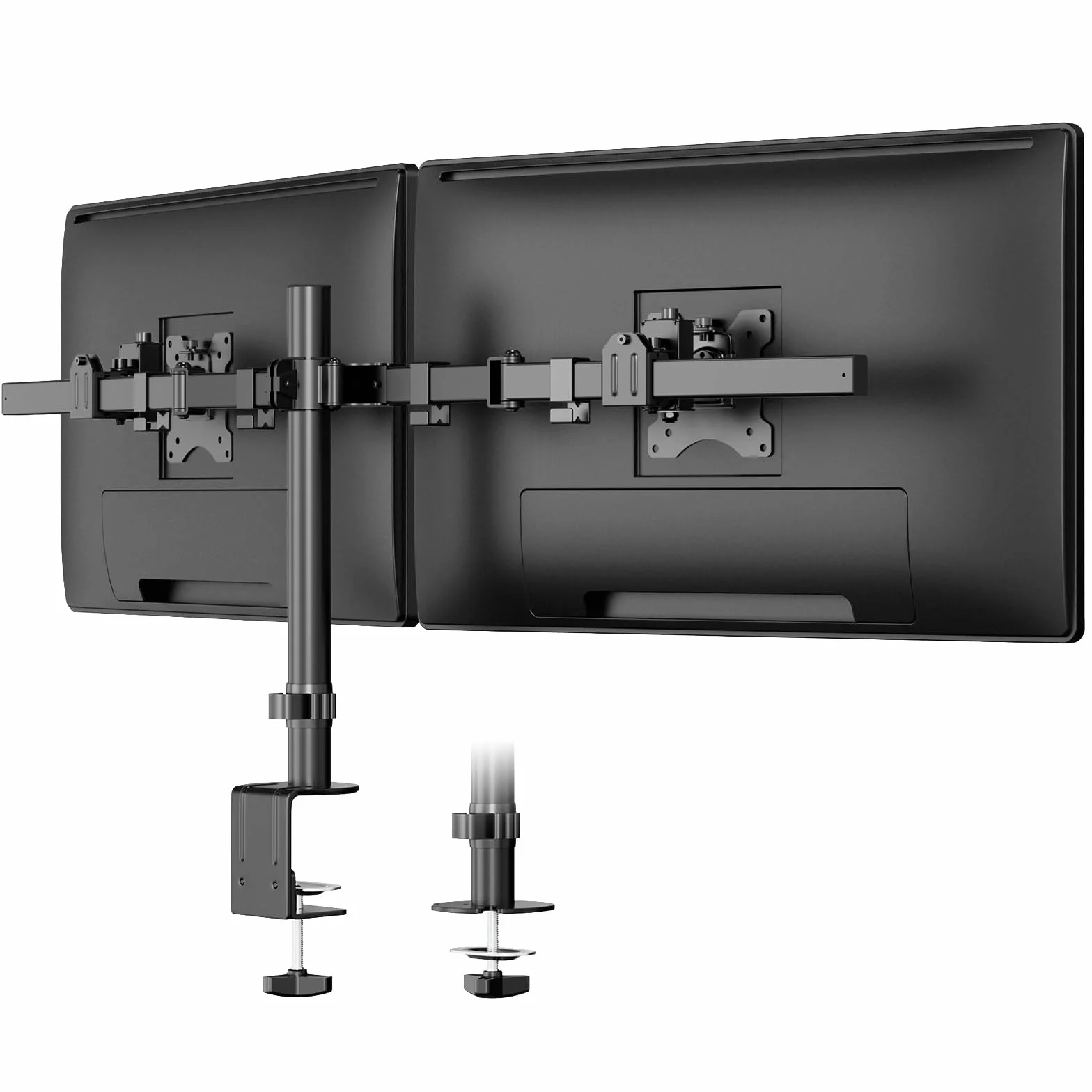 PUTORSEN 24~38 Zoll Monitor Halterung 2 Monitore, Adjustable VESA Slide Bildschirmhalterung 2 Monitore, 9kg pro Arm, VESA 75/100 mm