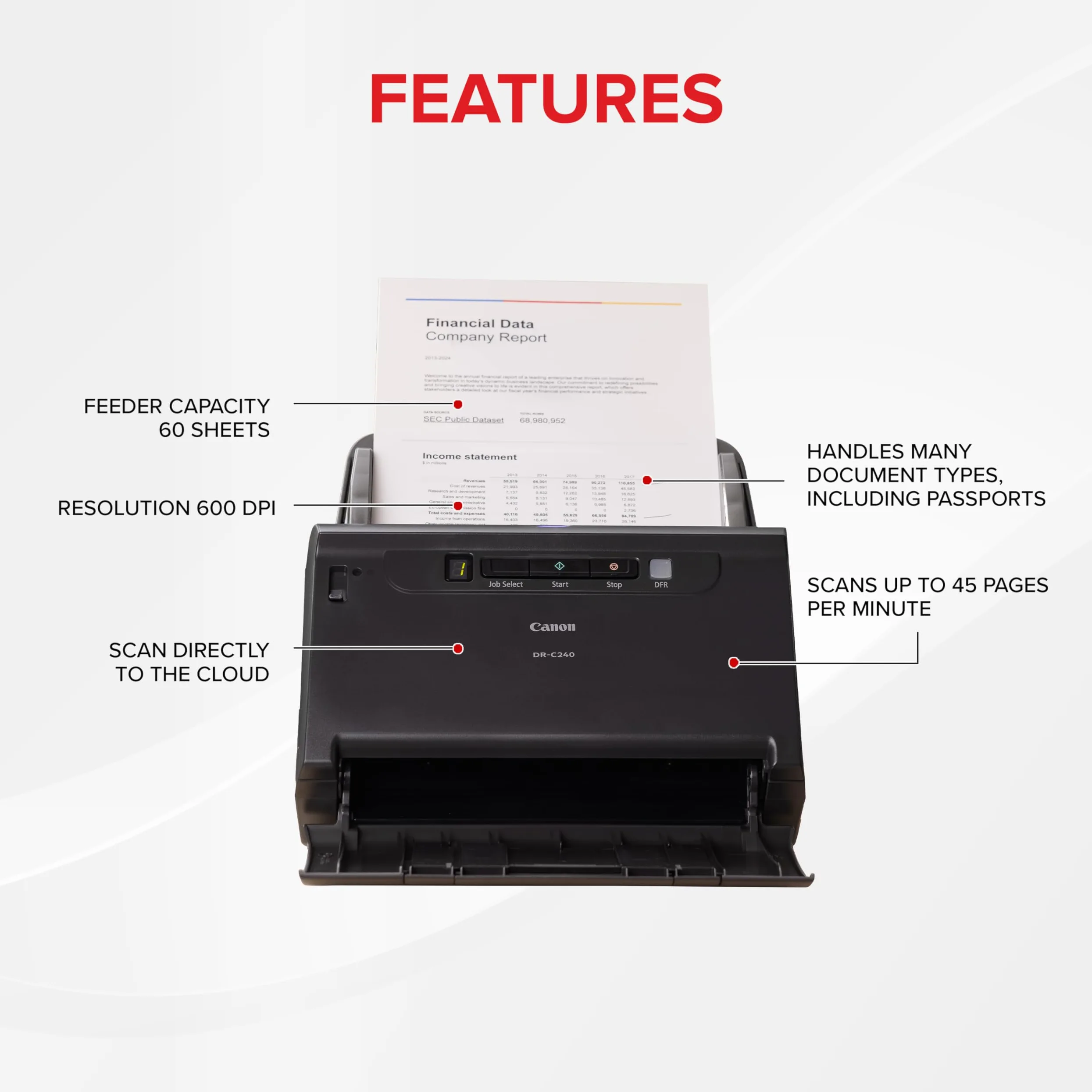 Canon ImageFORMULA DR-C240 Office Dokumentenscanner 0651C002