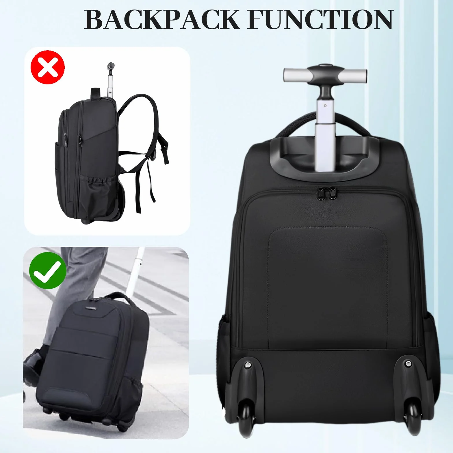 Hivexagon 32-Zoll-Rollrucksack, Rollrucksack, bequem, lässig, langlebig und mühelos zum Tragen von Laptops, Büchern und Dokumenten, versteckte Schultergurte, für Geschäftsreisen