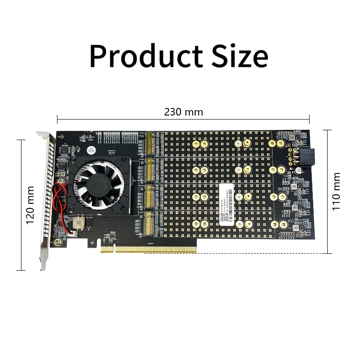 PCIe 3.0 X16 to 8x M.2 NVMe SSD Adapter, PEX8749 Controller with Bifurcation, Windows Server Linux VMware ESXi FreeBSD Ubuntu