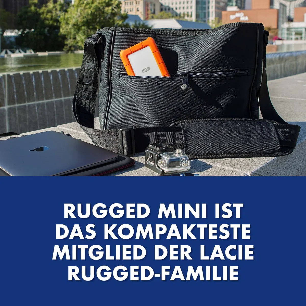 LaCie Rugged Mini 4TB tragbare externe Festplatte, 2.5 Zoll, PC & Mac, inkl. USB-C w/o USB-A Kabel, Data Rescue Service (LAC9000633)