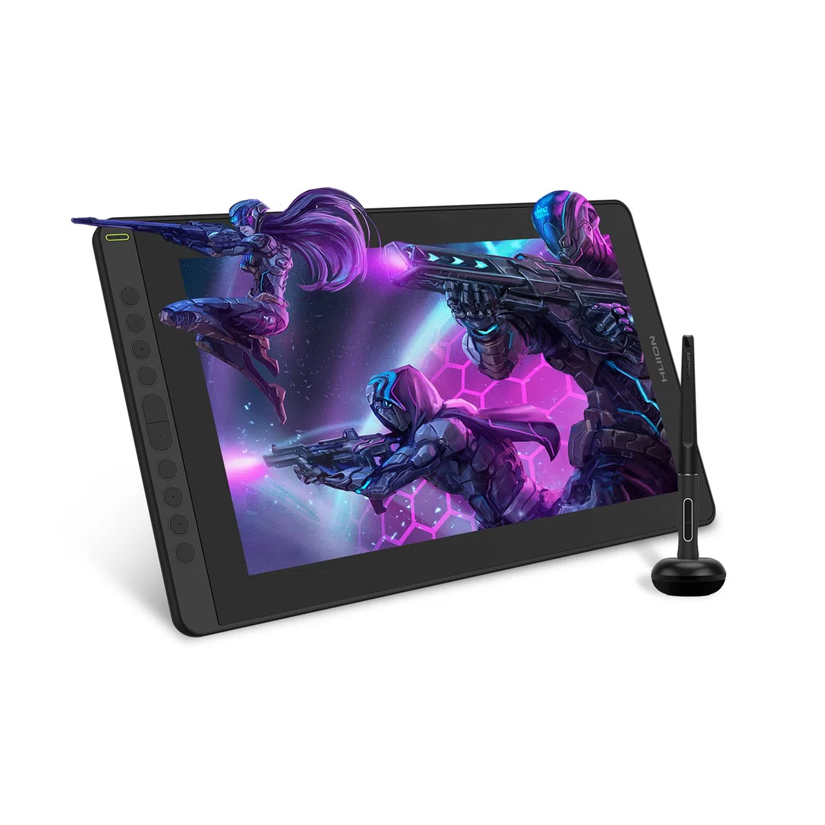 HUION Kamvas 16 Grafiktablett mit Display,15,6-Zoll Volllaminatbildschirm Pen Display, 10 programmierbare Drucktasten, 8192 Stufen Batterieloser Stift, unterstützt die Konnektivität mit Android