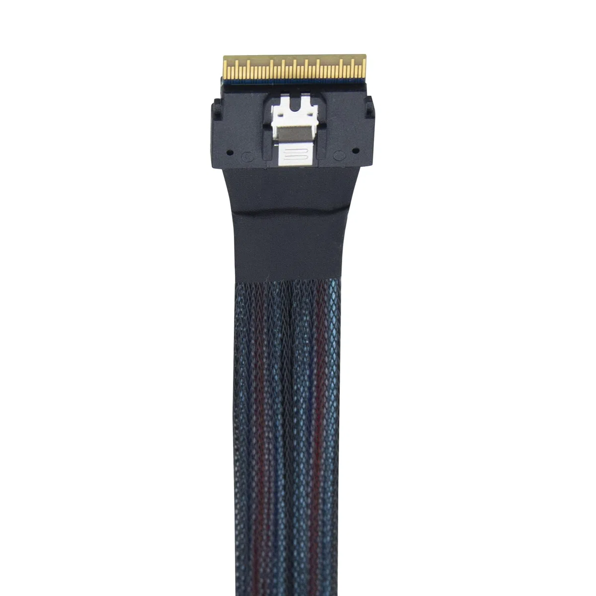 SlimSAS(SFF-8654 8i,74pin) to 2x Oculink(SFF-8611,38pin), PCIe4.0 Gen4 cable assembly, 85-Ohm, 1m (3.28ft)