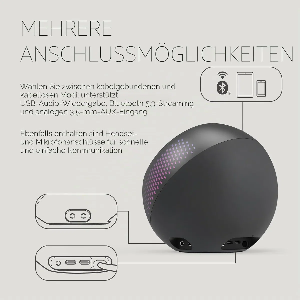 CREATIVE Pebble X Plus 2.1 Lautsprecher, Bluetooth 5.3, USB-C, schwarz RGB-Beleuchtung