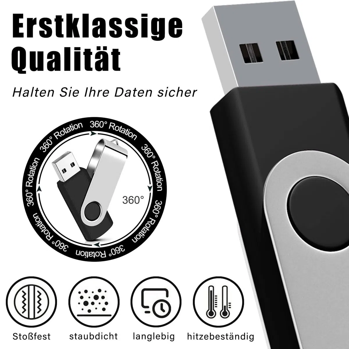 EASTBULL 4GB USB Stick Swivel Flash Memory Drive Flash Drive USB Mmemory Sticks, 20 stück Mehrfarbig