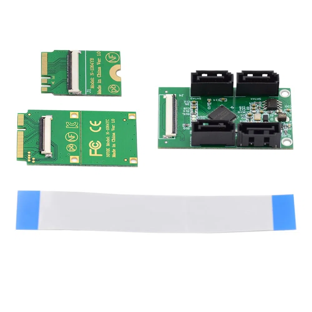 xiwai Mini PCI-E NGFF A+E auf SATA 3.0 4 Ports Adapterkabel 6 Gbit/s