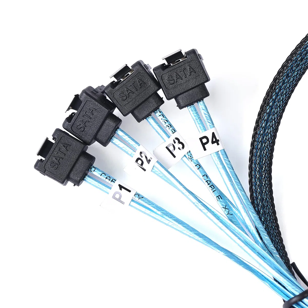 ADCAUDX SFF-8643 auf SATA: 0,5 m Mini-SAS auf SATA, 90 Grad rechtwinkliges Vorwärts-Breakout-Kabel, Mini-SAS-HD-SFF-8643-Controller auf Festplatte (1,6 Fuß)