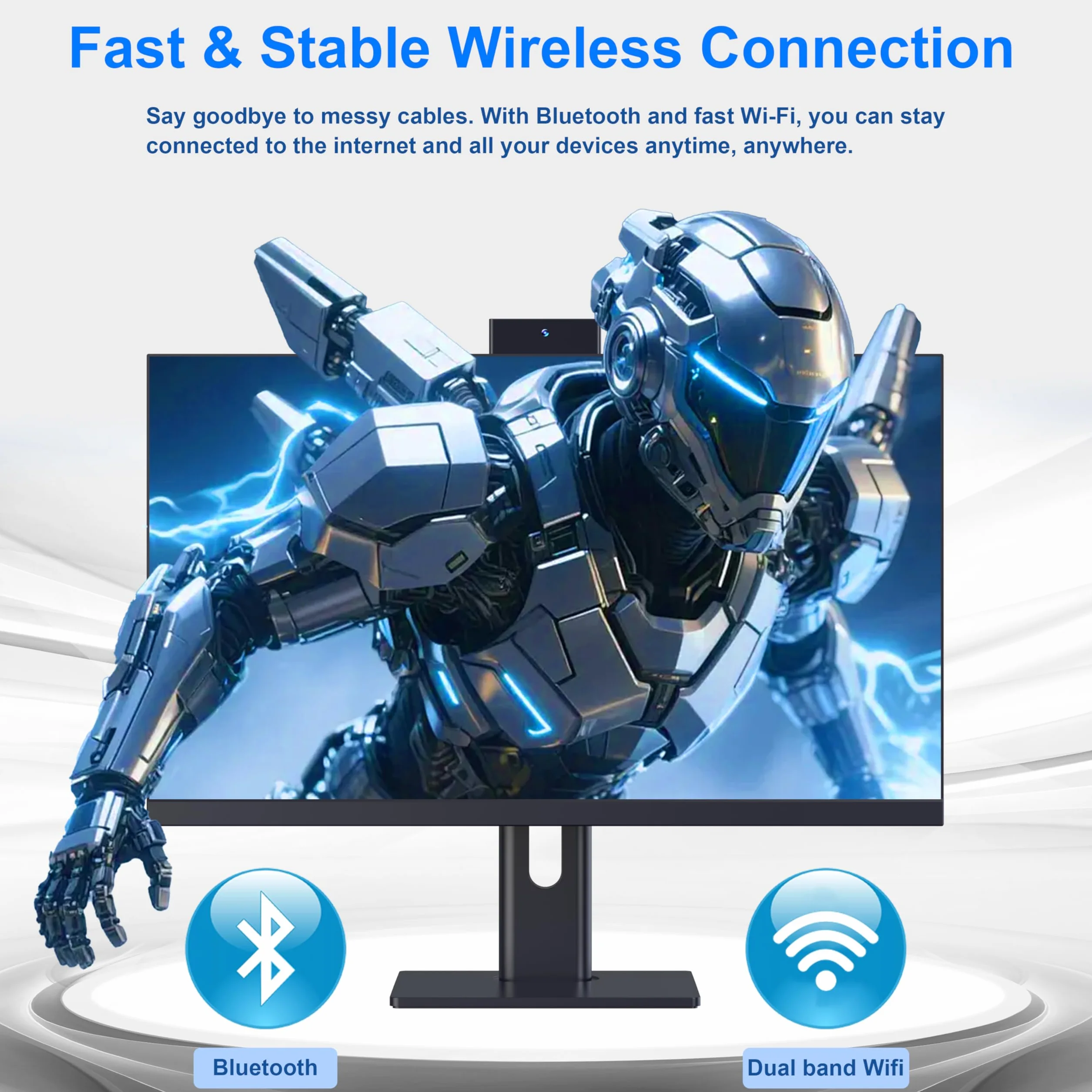 Desktop-PC, All-in-One-PC 27 Core i7 (bis zu 3,0 GHz) 512 GB SSD 16 GB RAM mit einziehbarer Webcam, All-in-One-PC mit verstellbarem Bildschirm, WiFi6 Bluetooth 5.3, ideal für Telearbeit, Schwarz