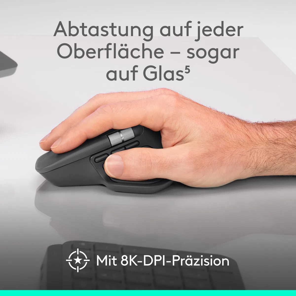 Logitech MX Master 4, ergonomische kabellose Maus mit fortschrittlichem, leistungsstarkem, haptischem Feedback, ultraschnellem Scrollen, Laden über USB-C, Bluetooth, Windows, MacOS – Schwarz